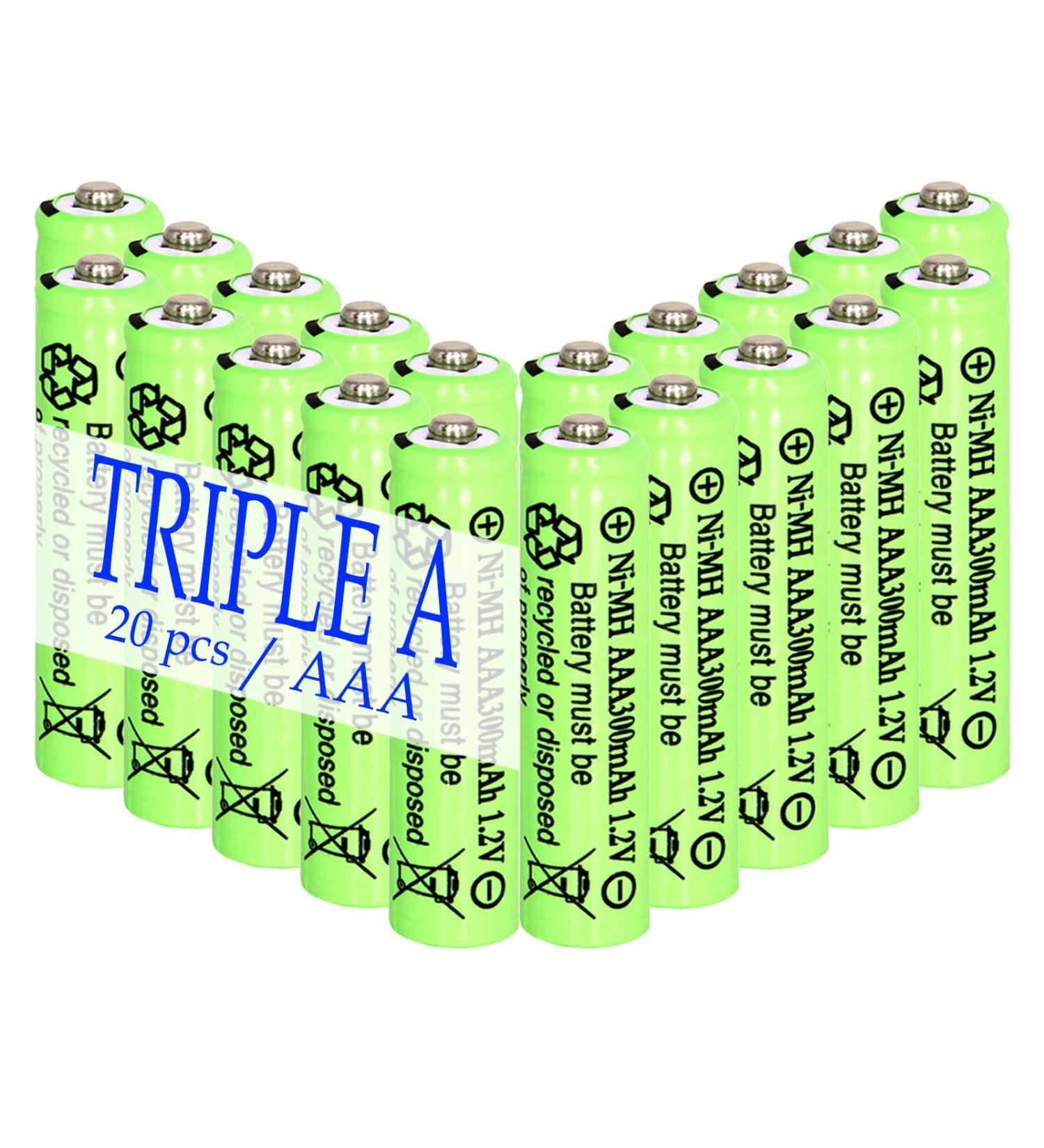 Buy 1.2V AAA 300mAh Ni-MH Rechargeable Batteries for Solar Lights - 20 Pack | Fast International Shipping - Buy Online on GoSupps.com