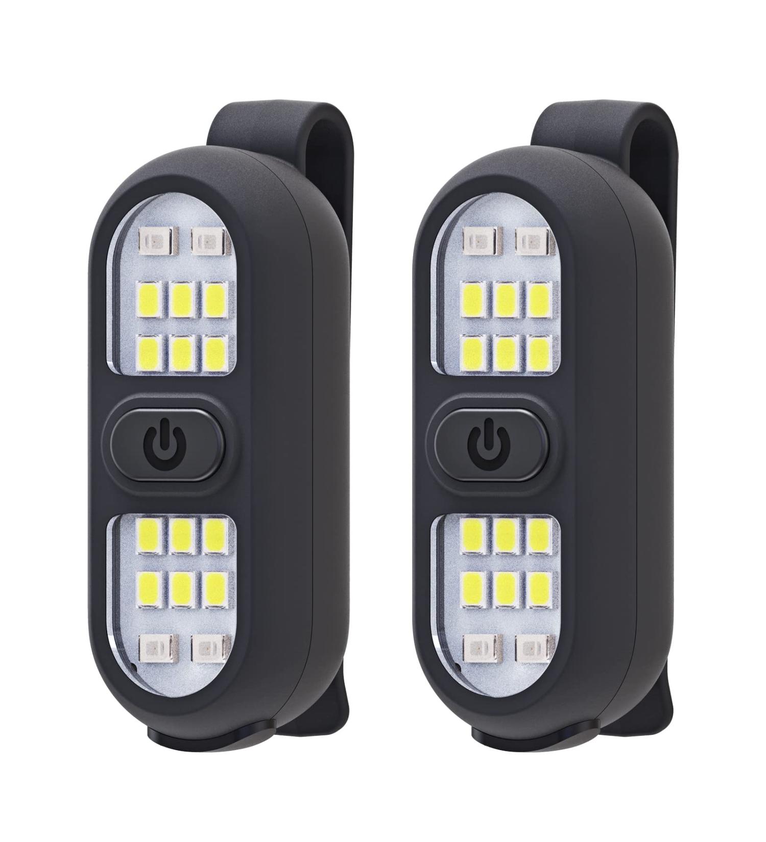 2 Pack Rechargeable Clip-On Safety Lights for Runners and Walking - Hands-Free LED Flashlight for Nighttime Activities and Outdoor Adventures - Buy Online on GoSupps.com
