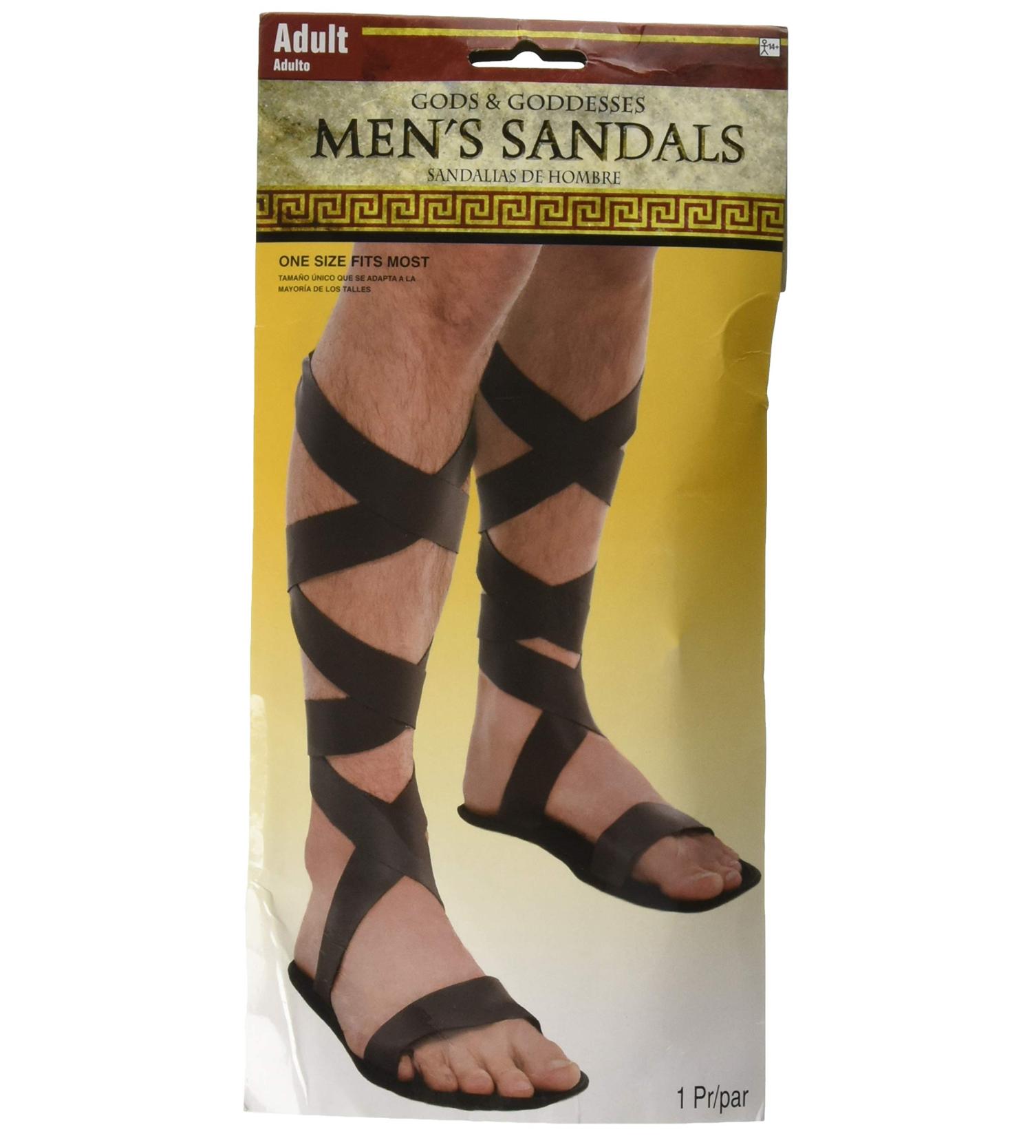 Adult Roman Sandals Costume Accessory - One Size  Brown - 2 Pcs.