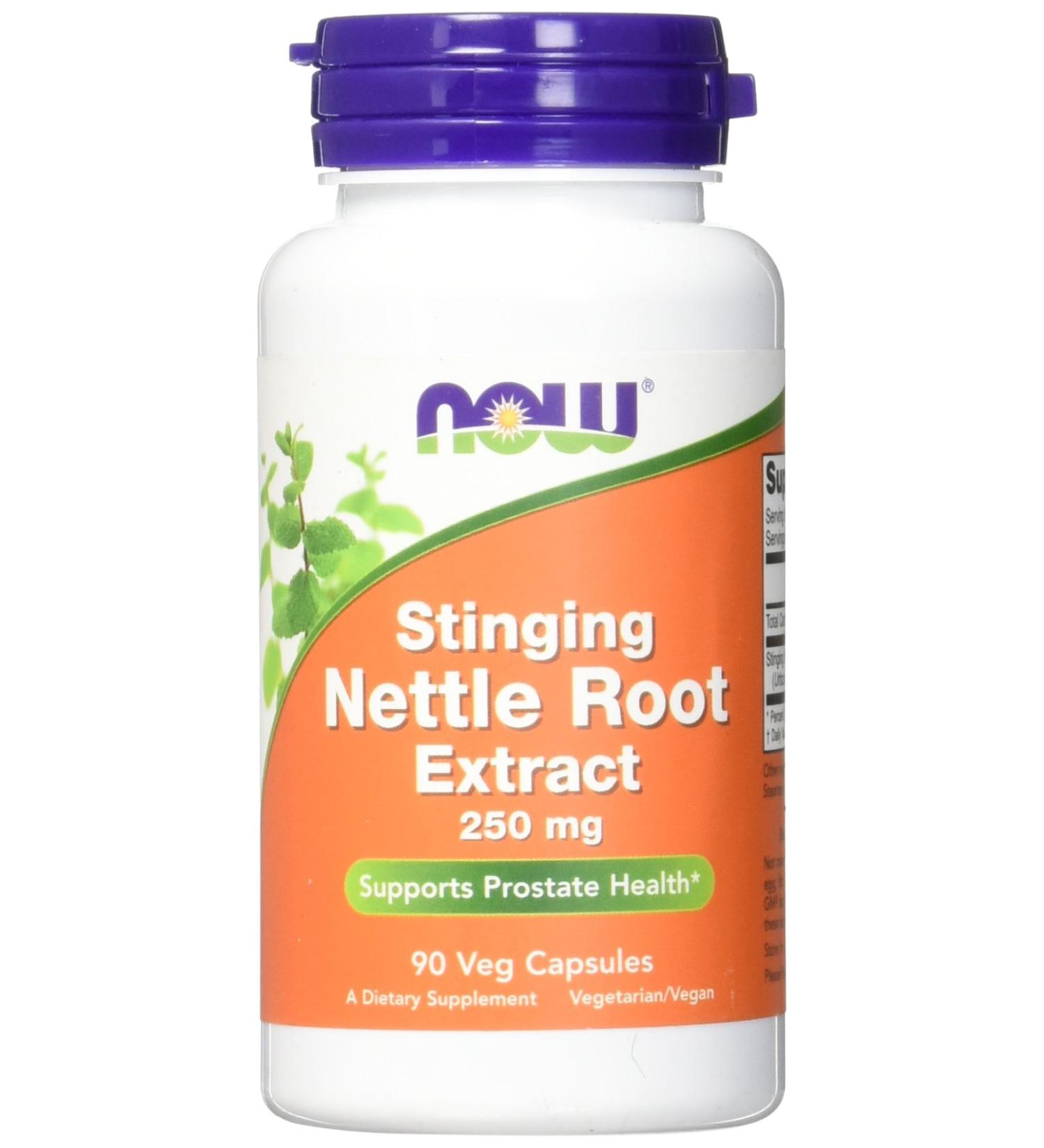 NOW Nettle Root Extract 250mg - 90 Vegan Capsules | Natural Prostate Support - Buy Online on GoSupps.com
