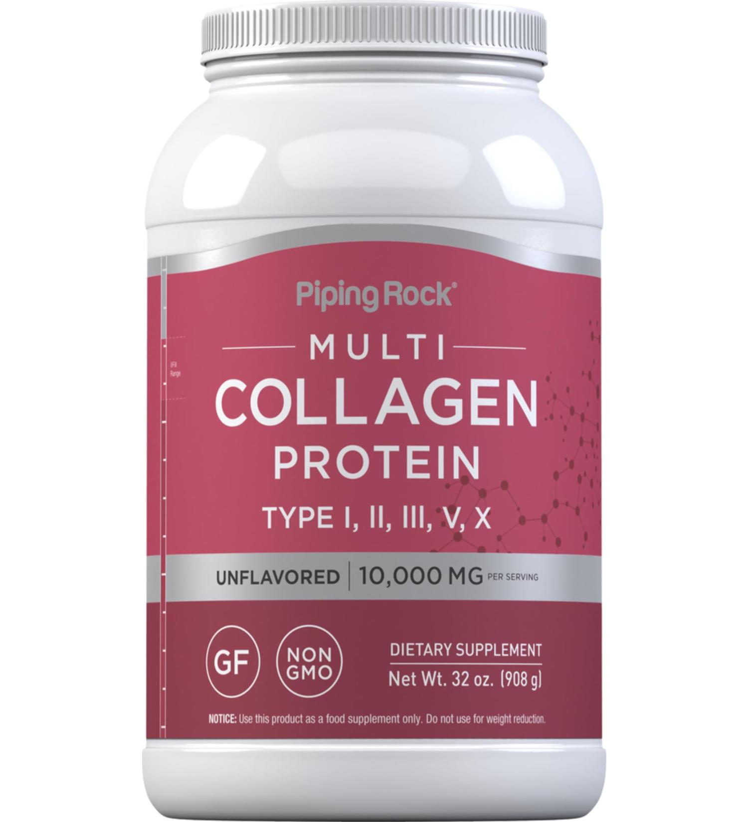 Piping Rock Multi Collagen Protein Powder | 32oz | Supplement for Women and Men | Types I II III V X | Unflavored | Non-GMO Gluten Free - Buy Online on GoSupps.com