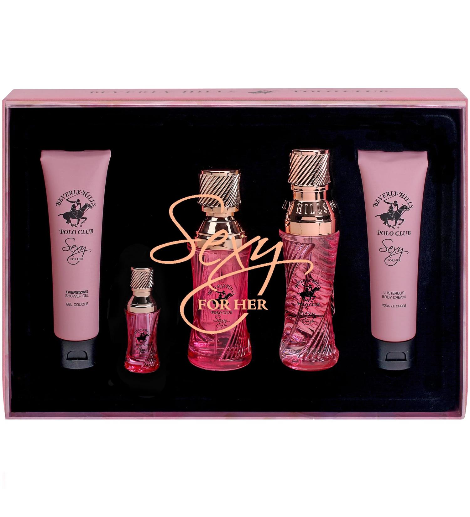 Beverly Hills Polo Club BHPC Perfume Gift Set for Women | 5 Piece Eau de Toilette Body Mist Cream Shower Gel Fragrances (Sexy for Her)