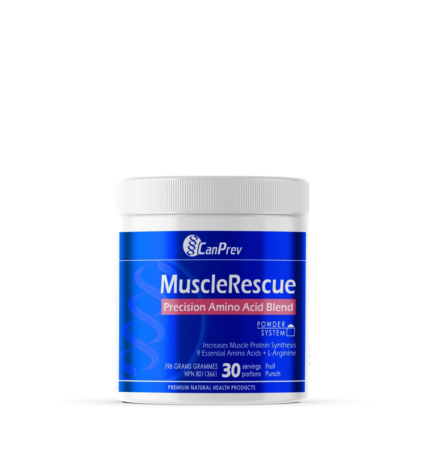 CanPrev Muscle Rescue Precision Amino Acid Blend 30 Servings - 196g - 9 Essential Amino Acids (EAA) Formula + L-Arginine Preworkout Energy for Men & Women Amino Acids Supplement for Daily Wellness 196 g (pack of 1) - Buy Online on GoSupps.com