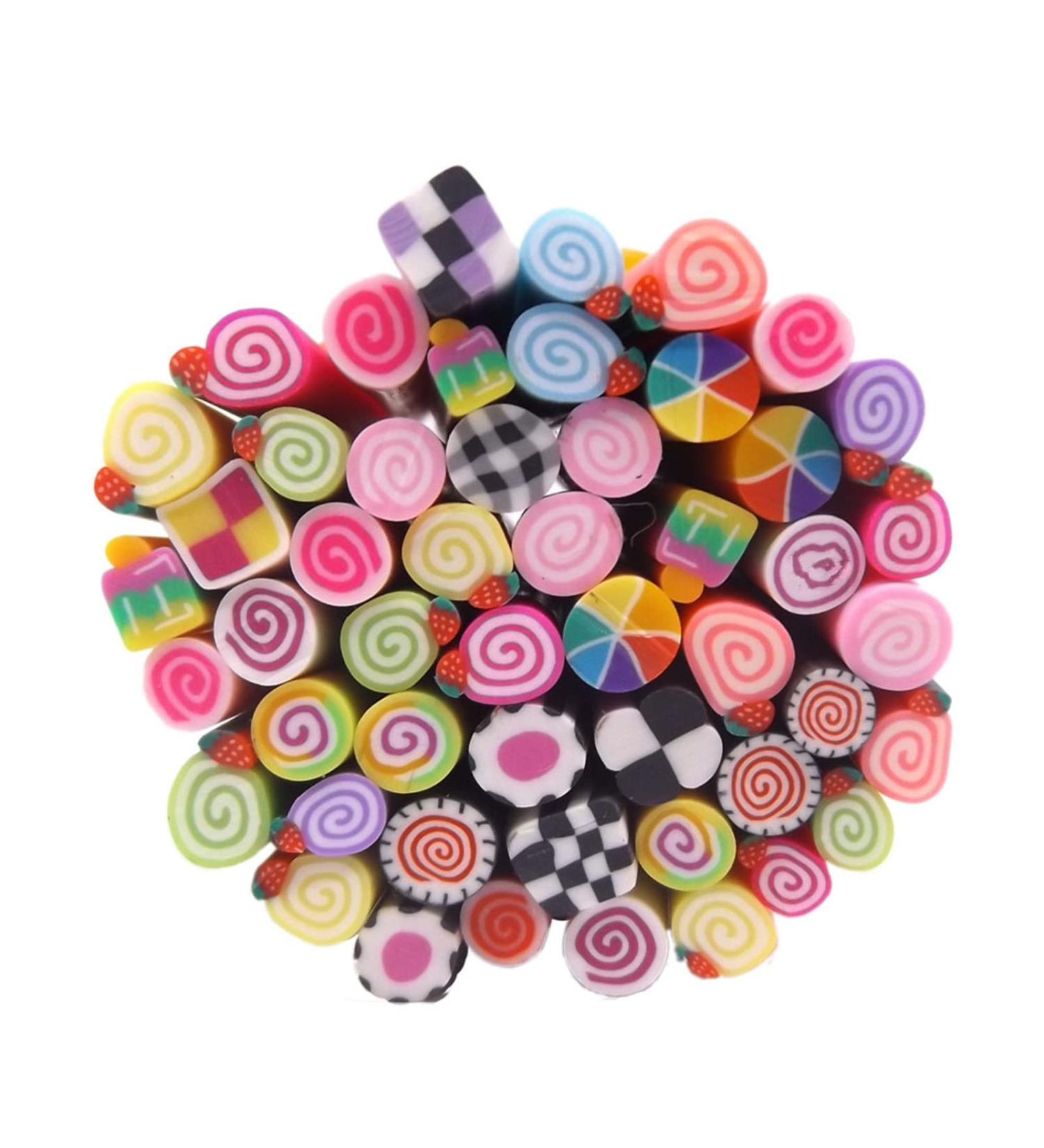 Warm Girl 50PC Canes 3D Design Rods Sticks Sticker Nail Art Decorations Nail Art Tools Cake