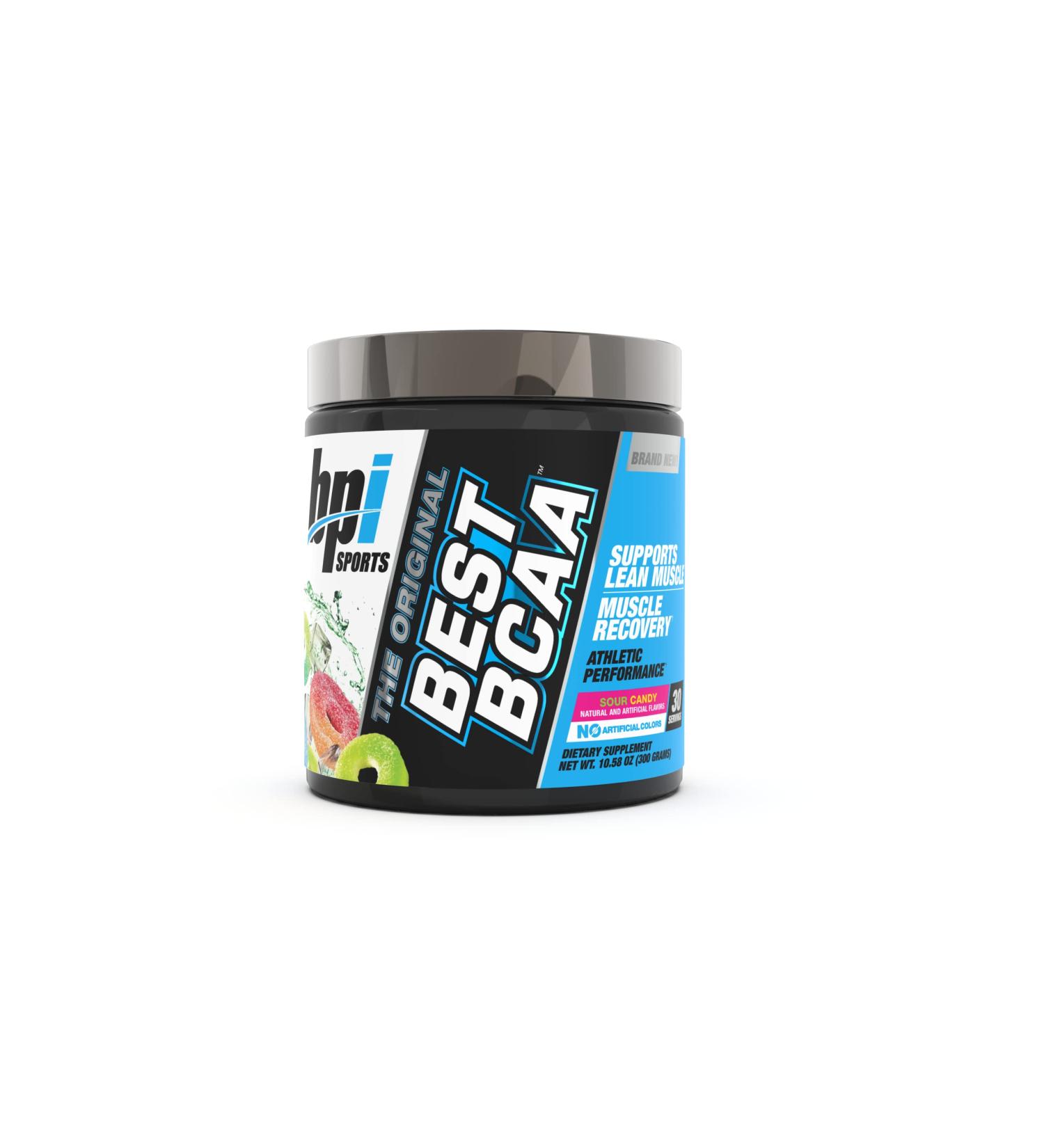 BPI Sports Best BCAA 30 Servings - Sour Candy Flavor BCAA Powder for Muscle Recovery and Protein Synthesis - Buy Online on GoSupps.com