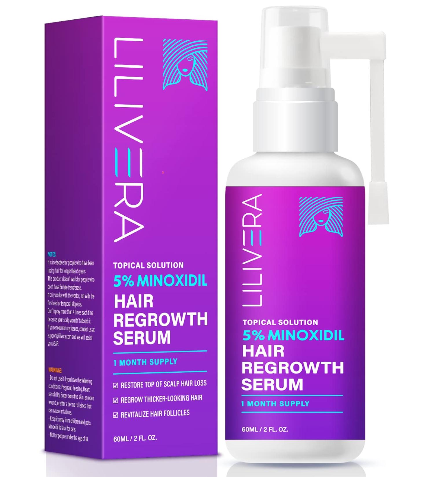 5% Minoxidil Hair Growth Spray for Women and Men - Regrowth Treatment Serum - 60mL - Buy Online on GoSupps.com