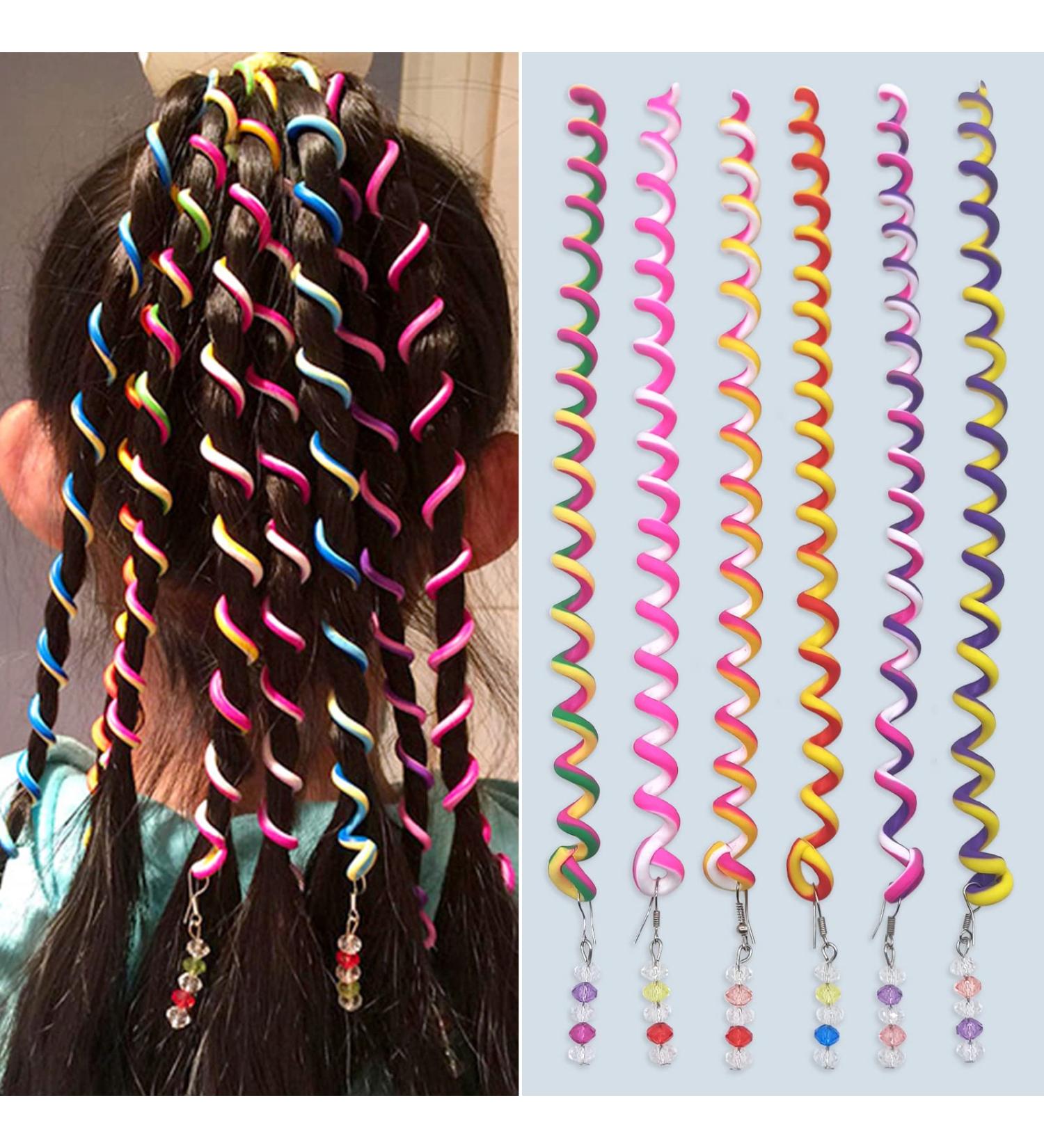 SwirlColor 6-Piece Colorful Rhinestone Hair Accessories for Girls & Women - Stylish Headbands & Braiding Aids - Buy Online on GoSupps.com