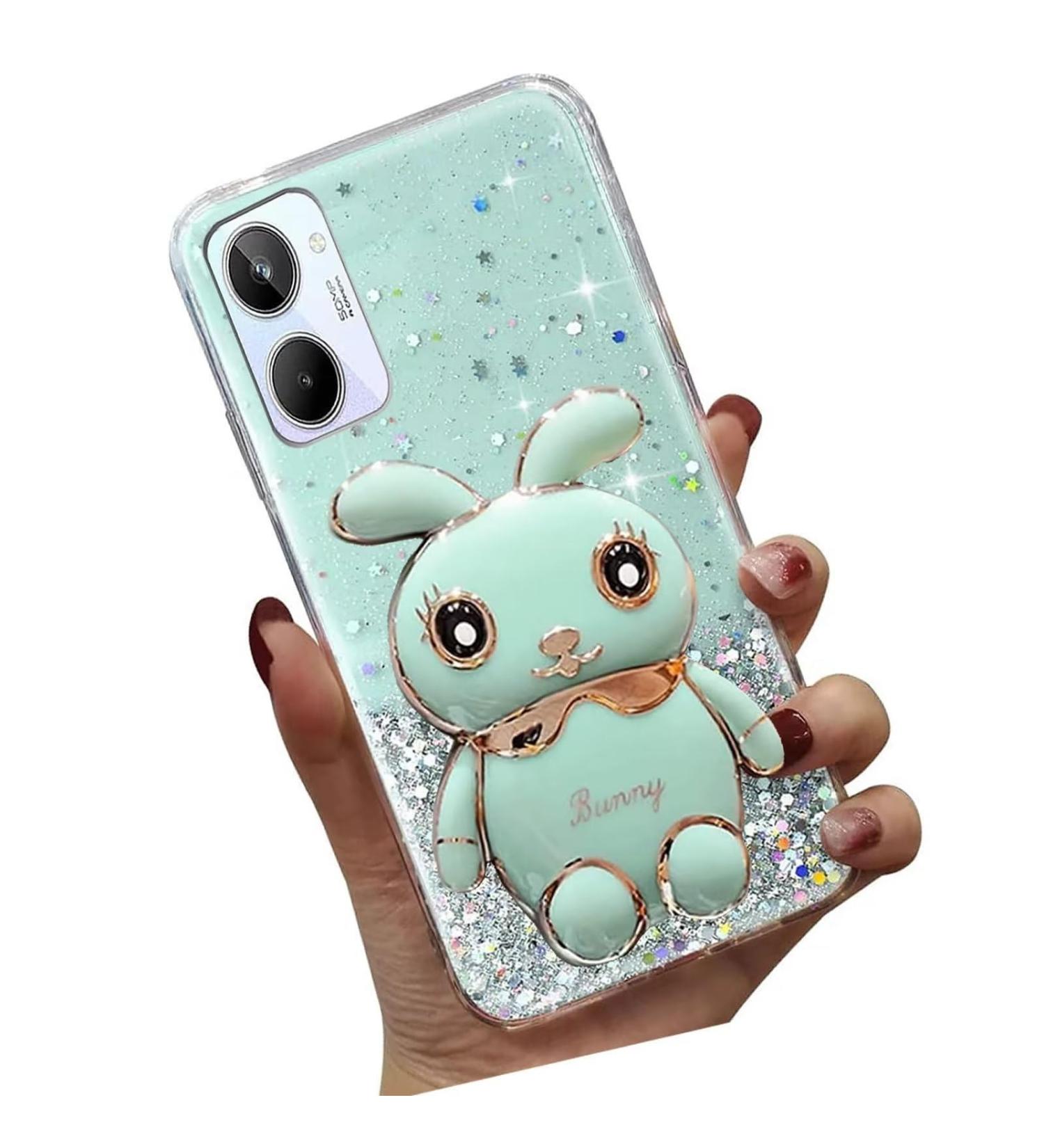 Tivenfezk Nadoli for Oppo Realme 10 4G - Glitter Rabbit Soft Silicone Bling Case with Hidden Stand - Buy Online on GoSupps.com