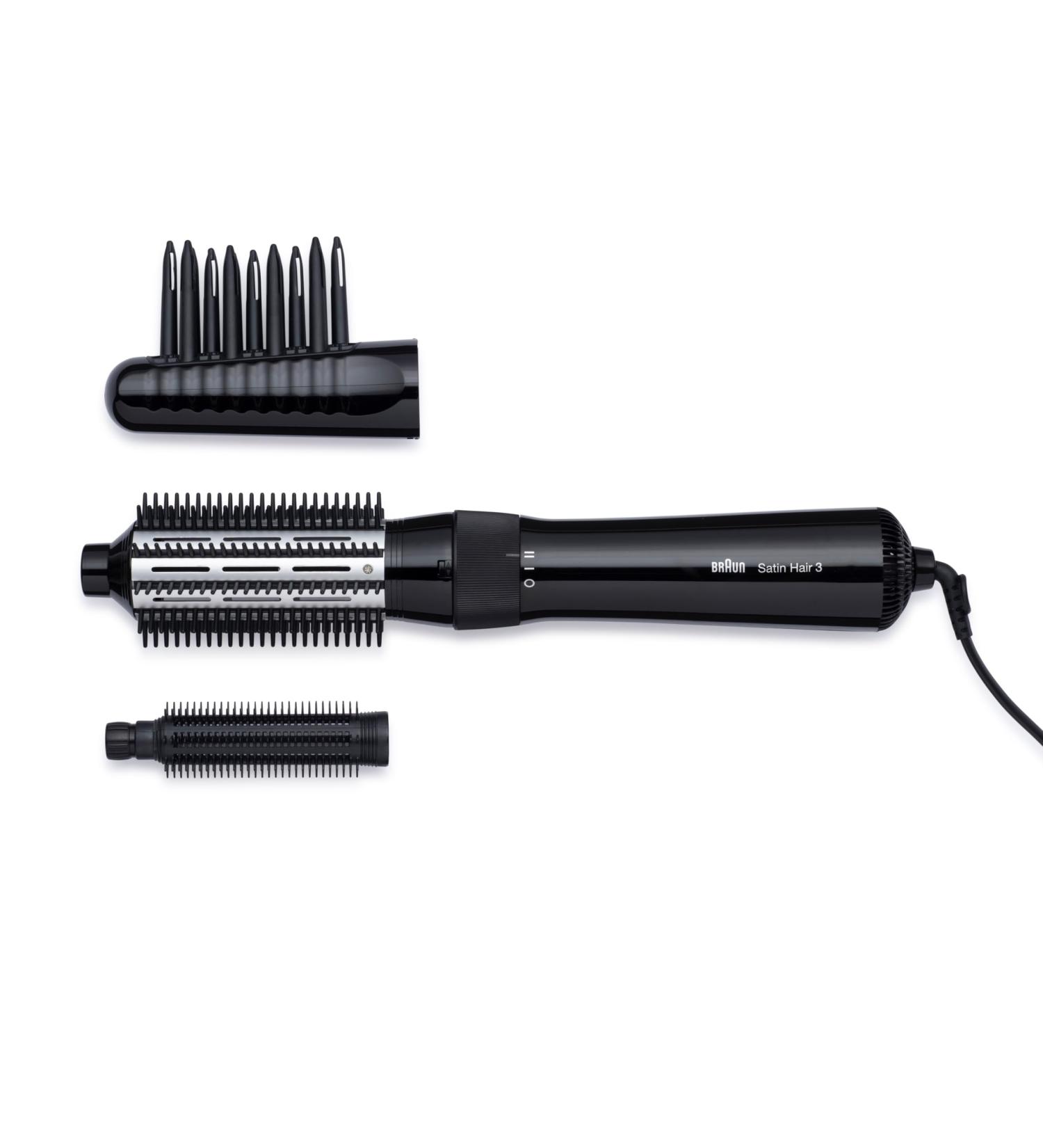 Braun Satin Hair 3 Hot Air Curling Brush AS 330 - Comb & Brush Attachment - Black - Perfect for Effortless Curls & Volume - Buy Online on GoSupps.com
