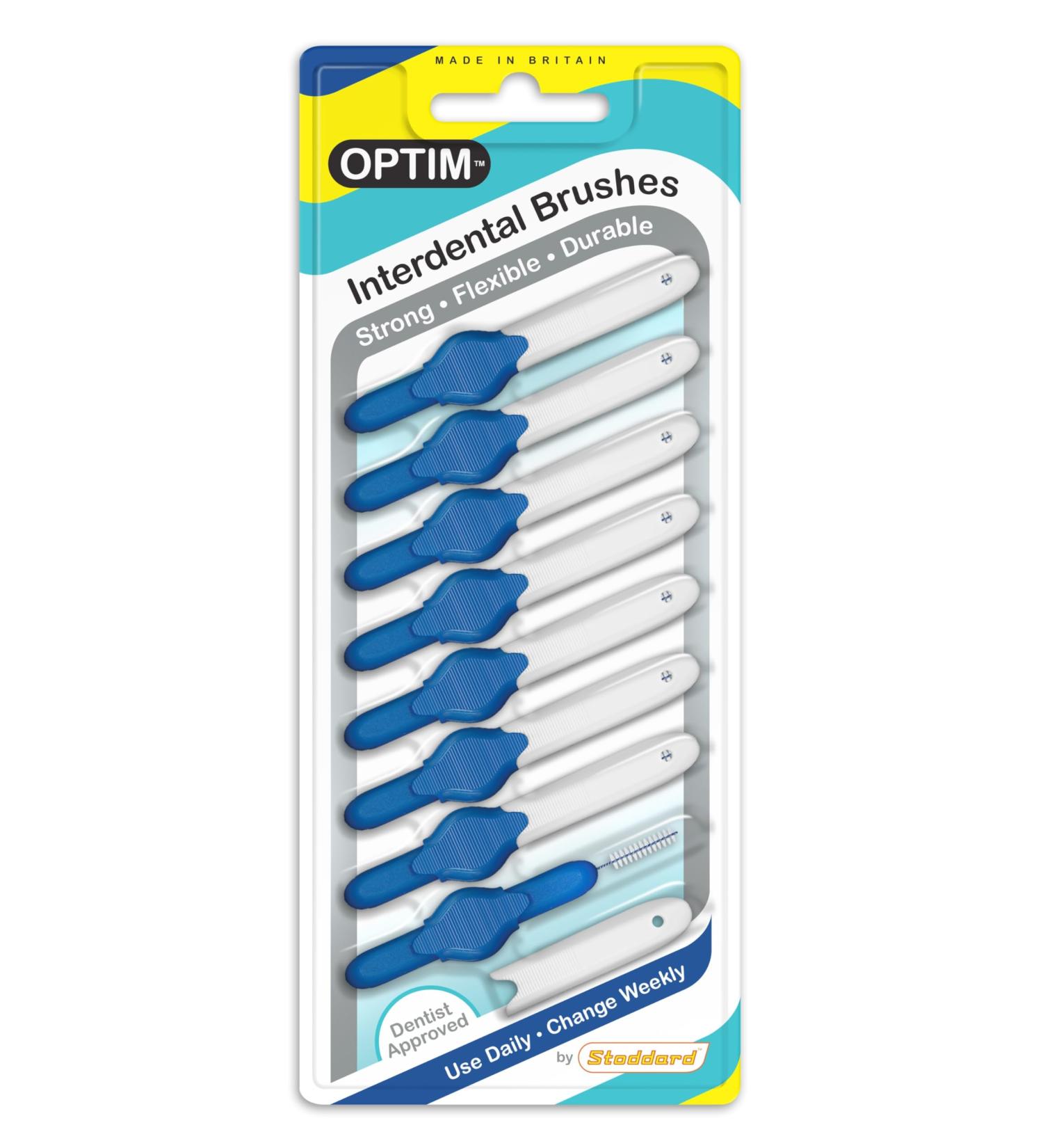 Stoddard OPTIM Soft Interdental Brushes X Fine - 3mm Blue | 8 Brush Pack | Best for Oral Care | International Shipping Available - Buy Online on GoSupps.com