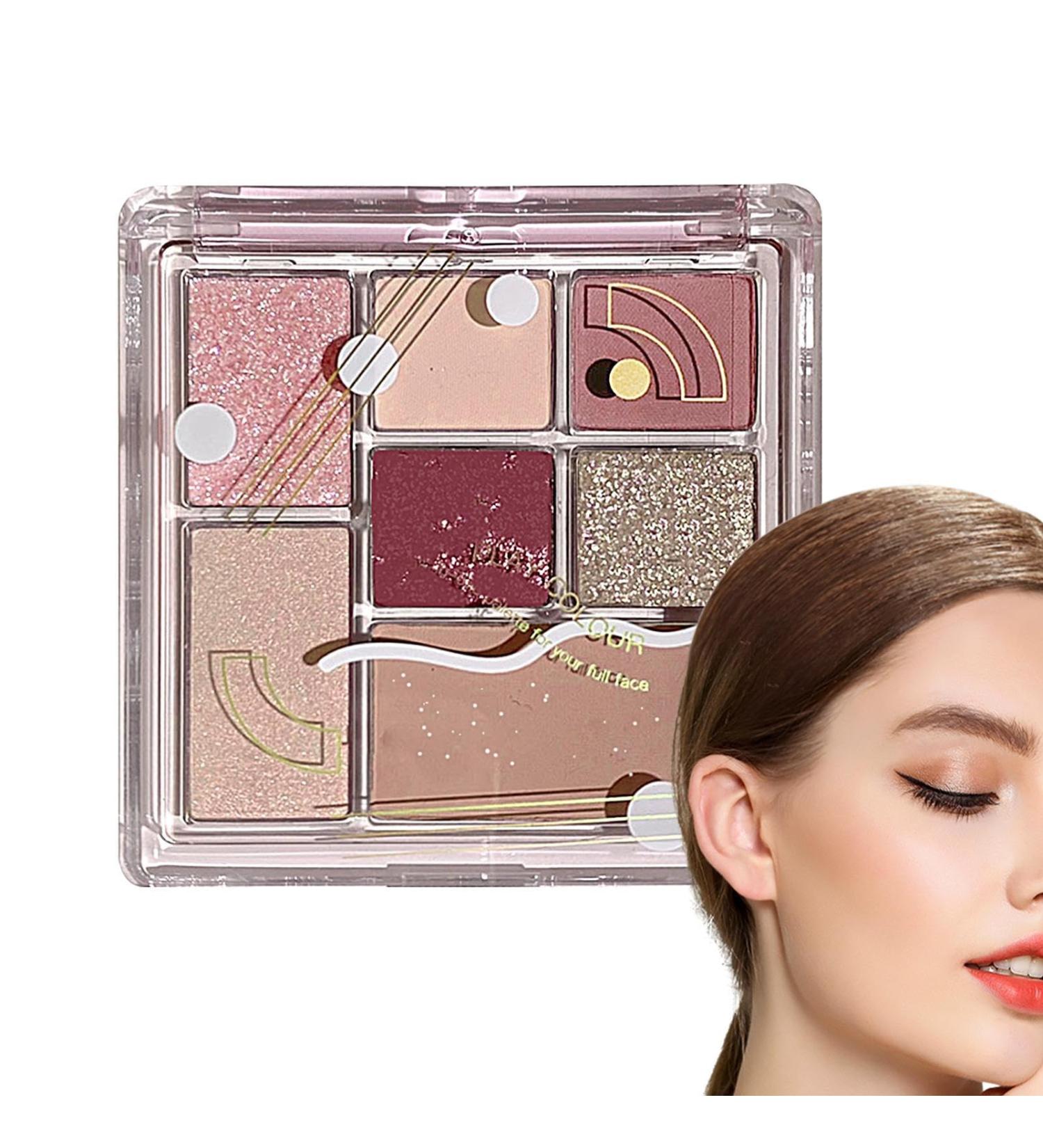 Natural Eyeshadow Palettes | 7 Colors Waterproof Eye Shadow | Waterproof Vibrant Colors Shades Cosmetics Glitter Makeup Eyeshadow Palette Rowces No. 04 Temperament Purple Brown - Buy Online on GoSupps.com