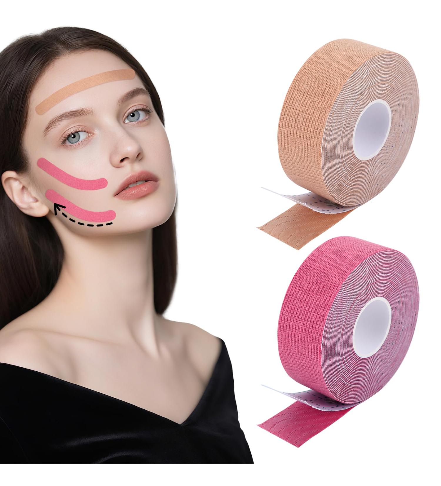 2 Rouleaux de Ruban Adh sif pour le Visage Ruban pour le Visage la Bouche Contre les Rides la Ligne Du Lion le Resserrement du Ruban Anti-Rides High Elastic Kinesiologie-Tape 2 Couleur Couleur de la peau Rose - Buy Online on GoSupps.com