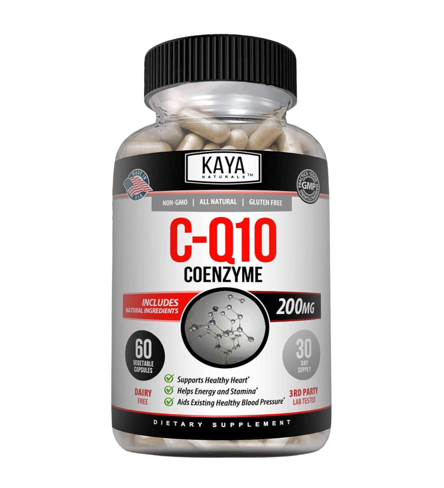 Kaya Naturals CoQ10 Power Supplement | Antioxidant for Heart Health Blood Pressure & Immune Support | 60 Veggie Capsules - Buy Online on GoSupps.com