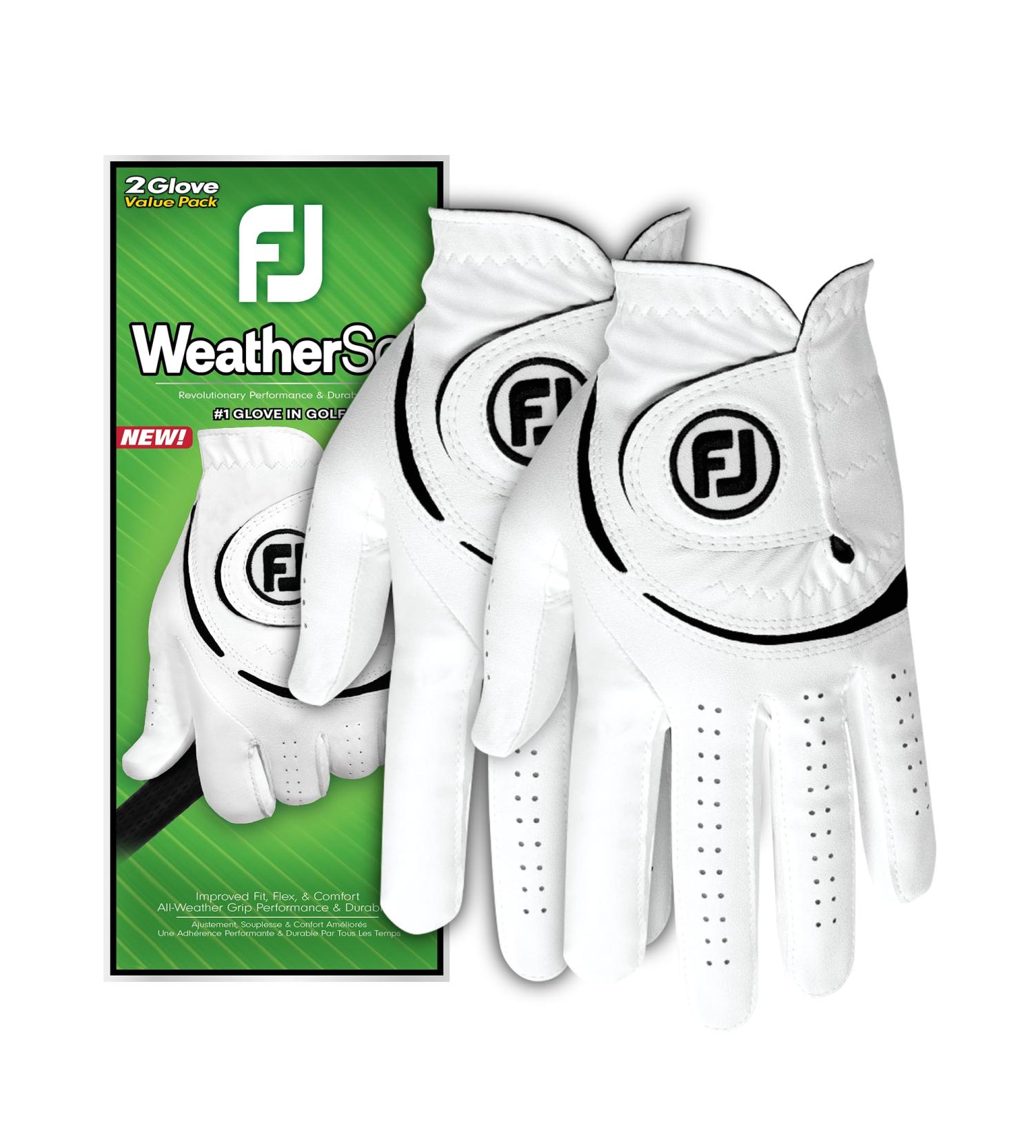 FootJoy Men's Weathersof Golf Gloves 2-Pack - Medium/Large White | Best International Shipping - Buy Online on GoSupps.com