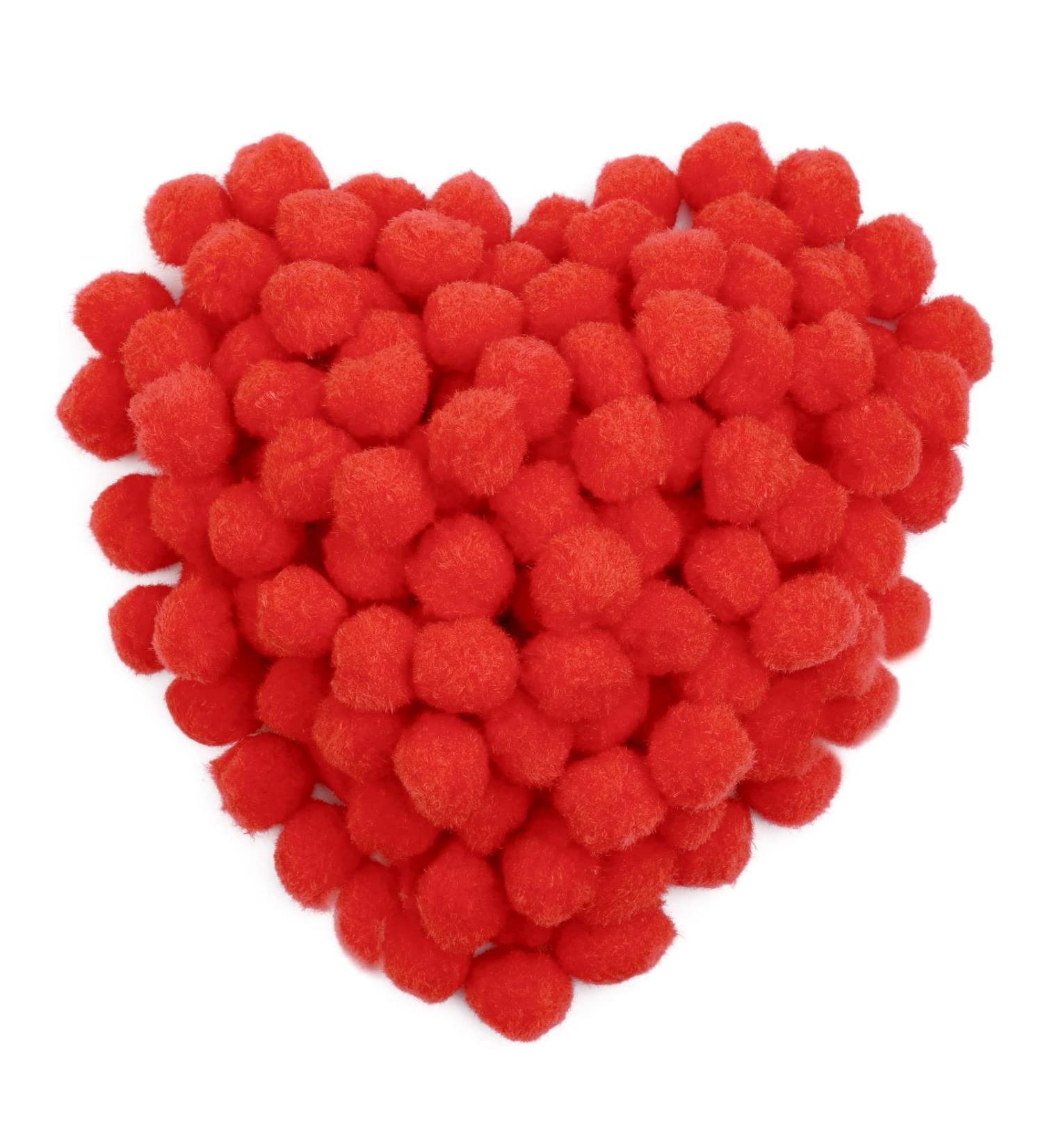 150 Count 1 Inch Red Craft Pom Poms for DIY Arts, Crafts, and Christmas Decor - Buy Online on GoSupps.com