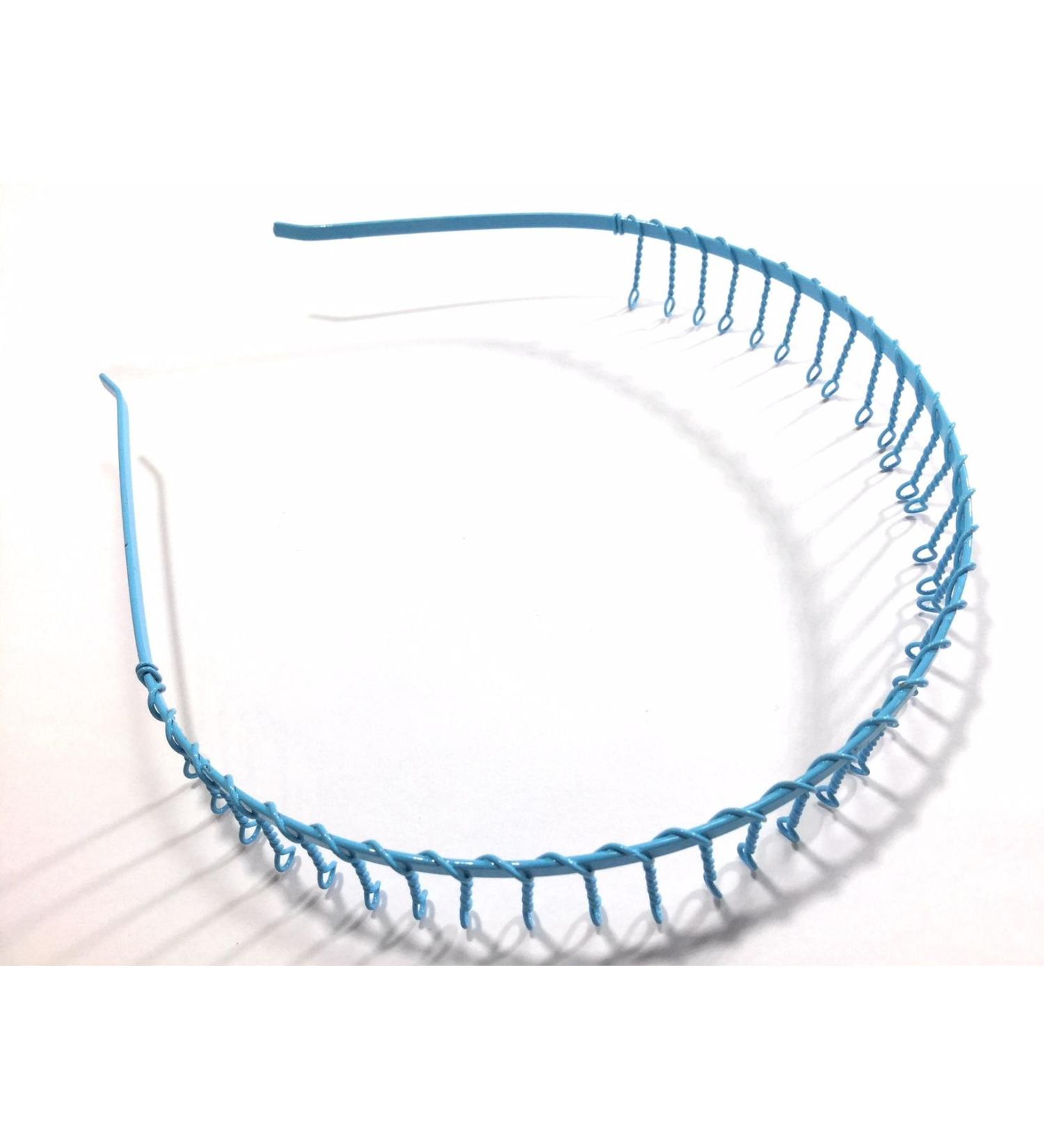 niavida insert - hairband metal twisted metal teeth - blue turquoise spiked hairband blue-turquoise