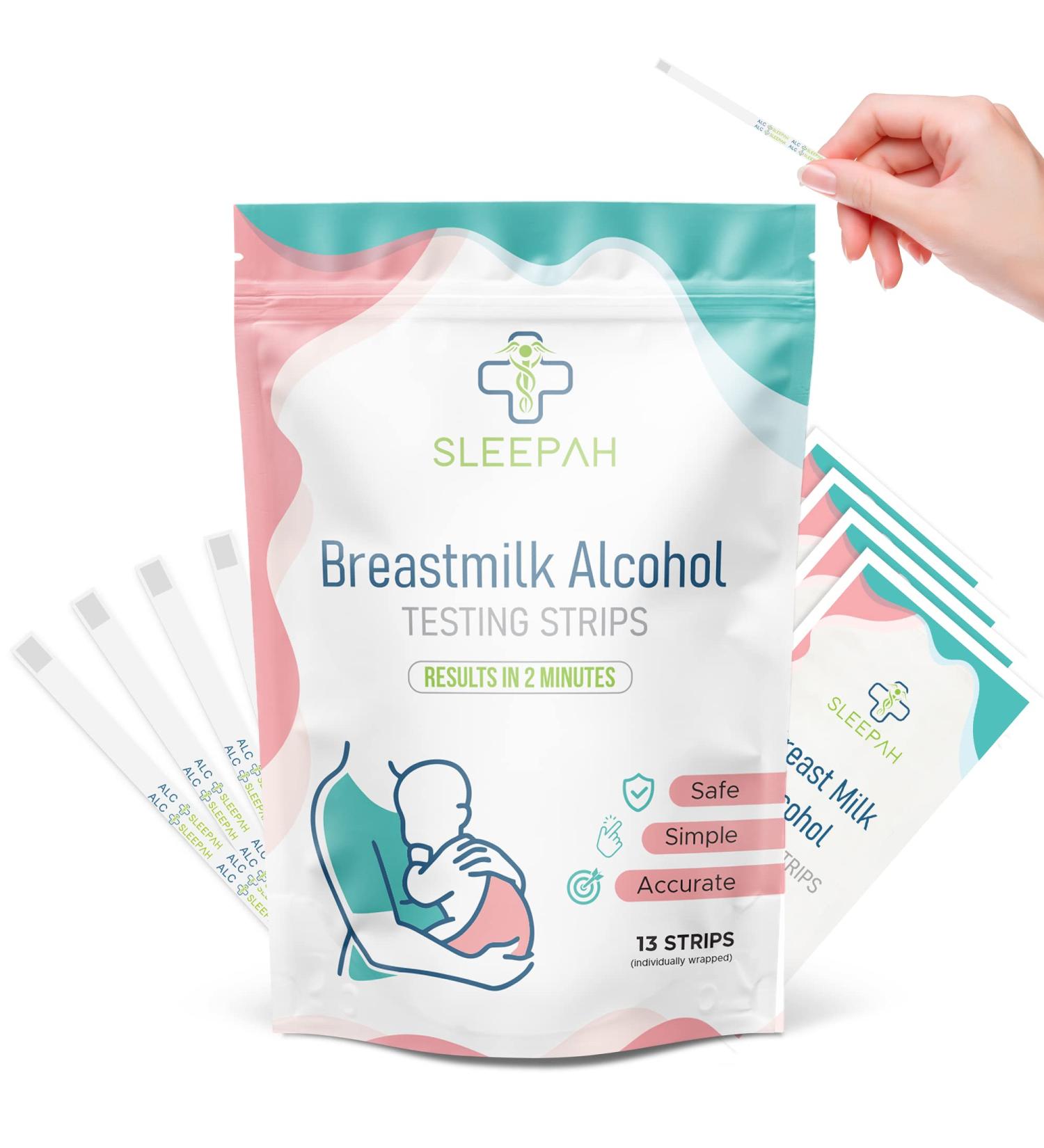 Breast Milk Alcohol Testing Strips (13 Pack) - Quick Results, Easy to Use at Home - Detect Alcohol Levels in Breast Milk - Individually Wrapped - Results in 2 Minutes - 13 Count Pack - Buy Online on GoSupps.com