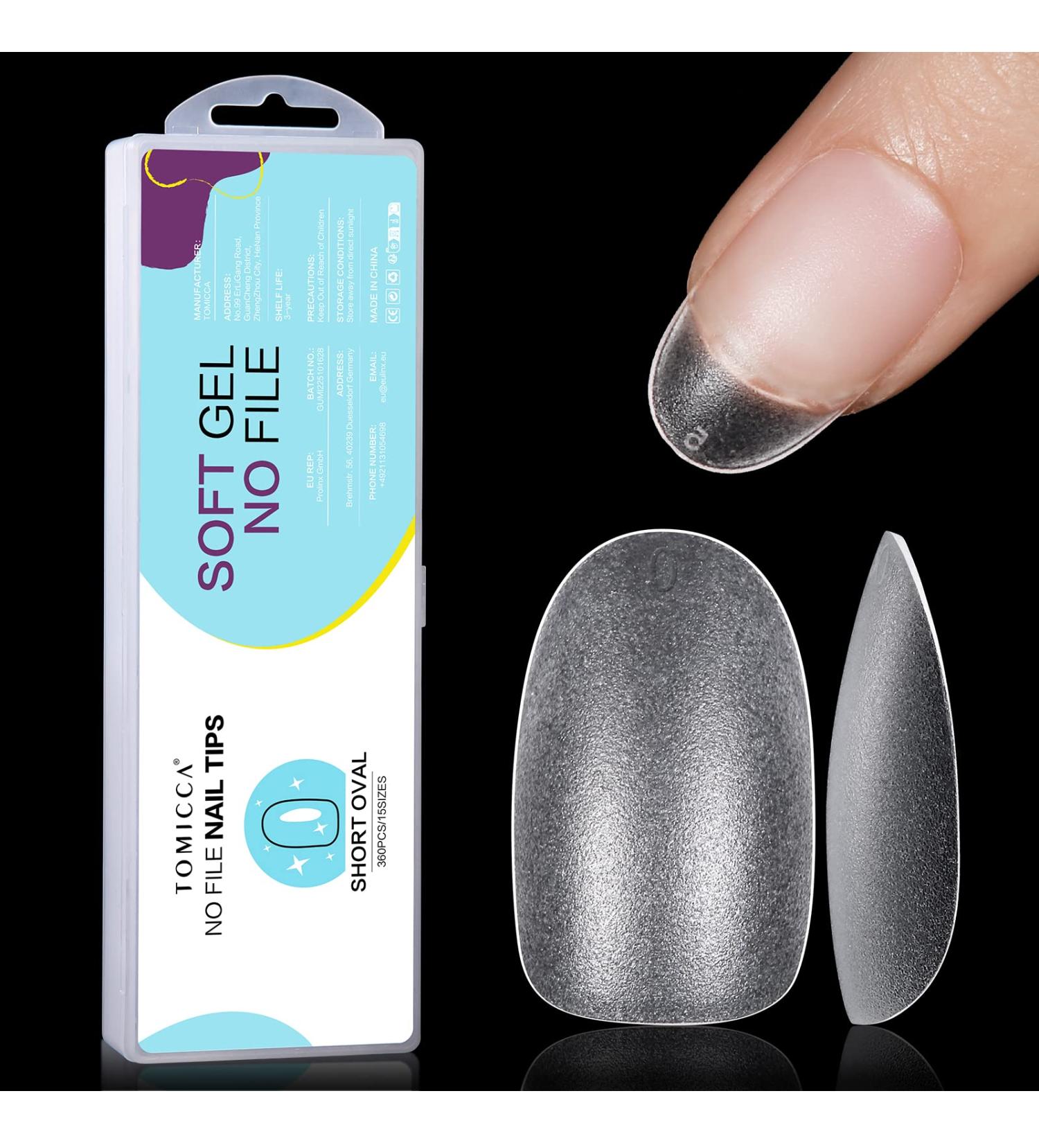 Tomicca Oval Short Nail Tips - Soft Gel Full Cover Gelly Tips for Gel Nails (360 Pieces 2nd Short Oval) - Perfect for Stunning Matt Art! - Buy Online on GoSupps.com