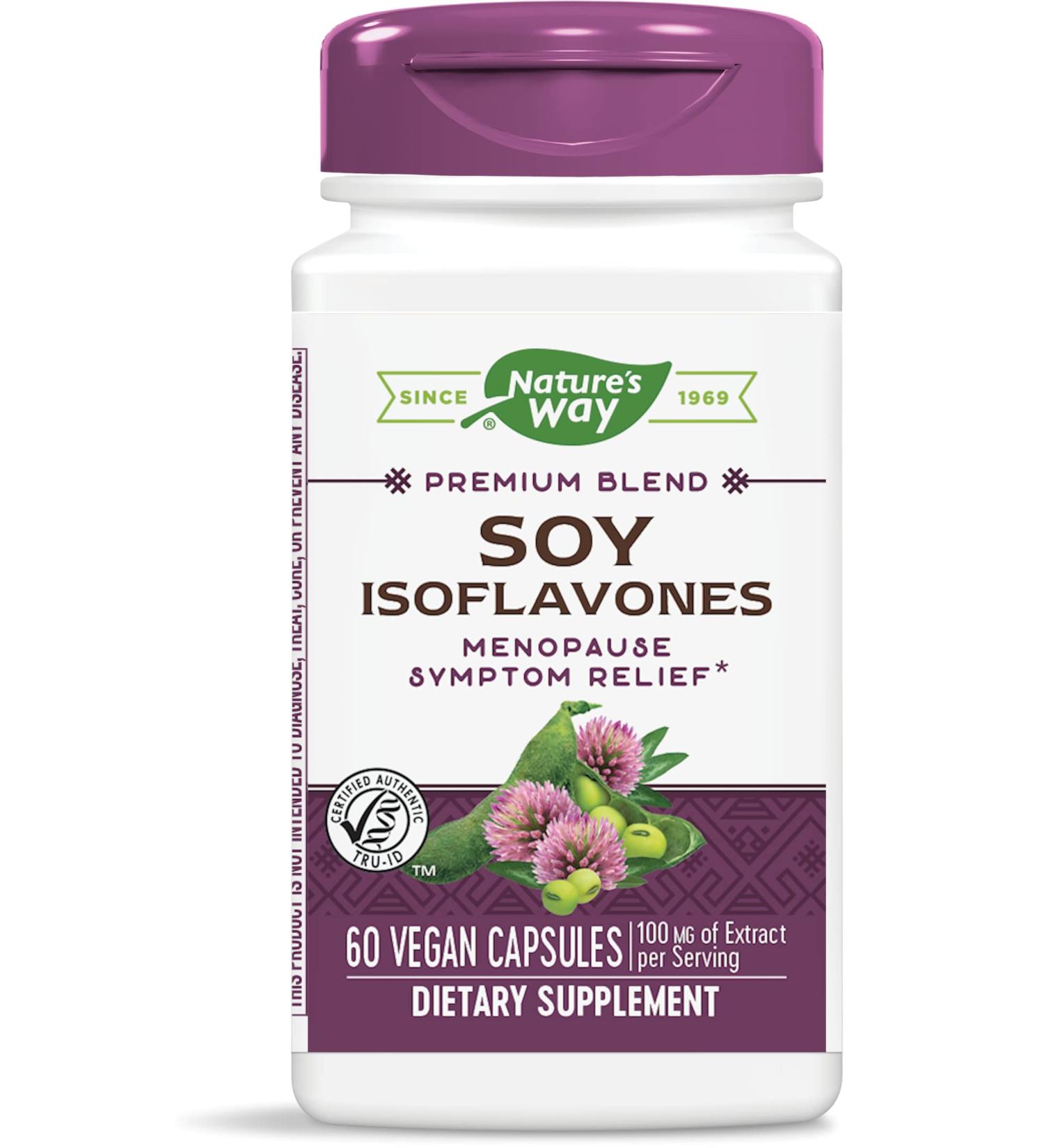 Nature's Way Soy Isoflavones 100mg - 60 Capsules for Natural Hormone Support - Buy Online on GoSupps.com