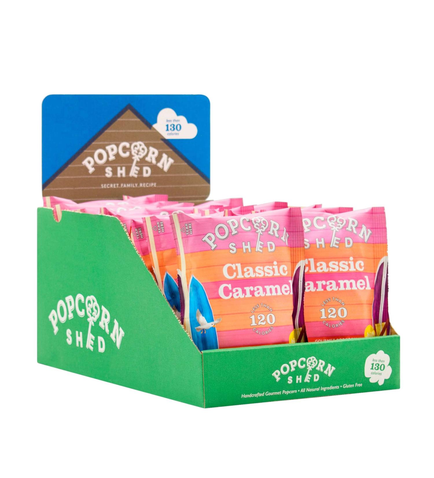 Popcorn Shed Classic Caramel Popcorn Snack Pack 24g Pack of 16 Natural Caramel Popcorn Gluten Free Vegan Lunch Box & Movie Night Snacks - Buy Online on GoSupps.com