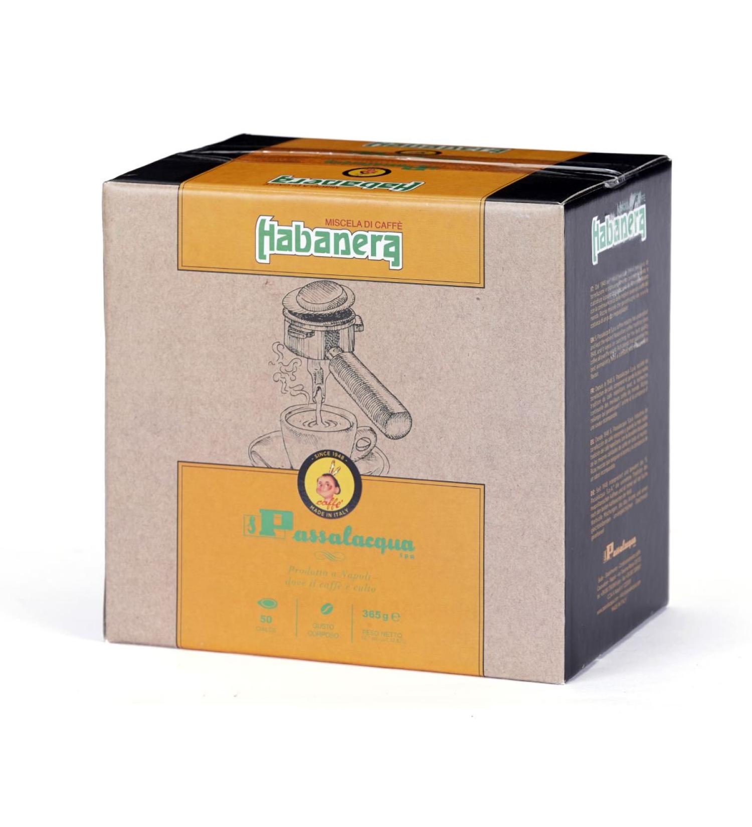 CAFÉ PASSALACQUA HABANERA - FULL-FULL TASTE - Box 50 DOSES ESE44 7.3g