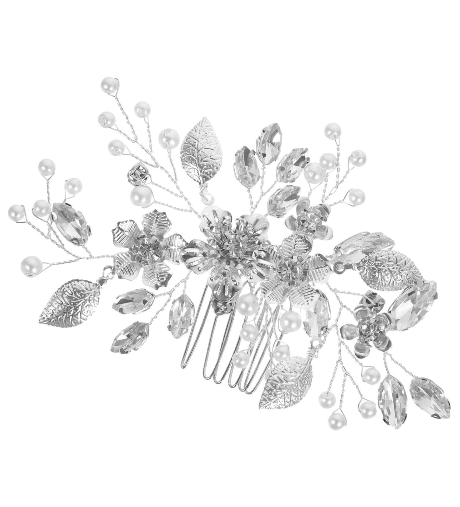 Beaupretty Bridal Hair Comb Clip Tiara Hair Accessories Flower Hair Comb Rhinestone Hair Comb Hair Side Comb Rhinestone Hair Decoration Iron Sheets Bride Rhinestones Wedding - Buy Online on GoSupps.com