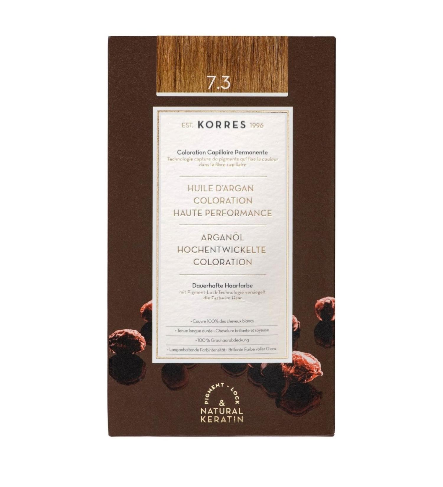 Correx Argan Oil Colorant - Ammonia-Free Honeyblond Gold 7.3 | 100% Gray Hair Coverage | Vegan & Long-Lasting Hair Color - Buy Online on GoSupps.com