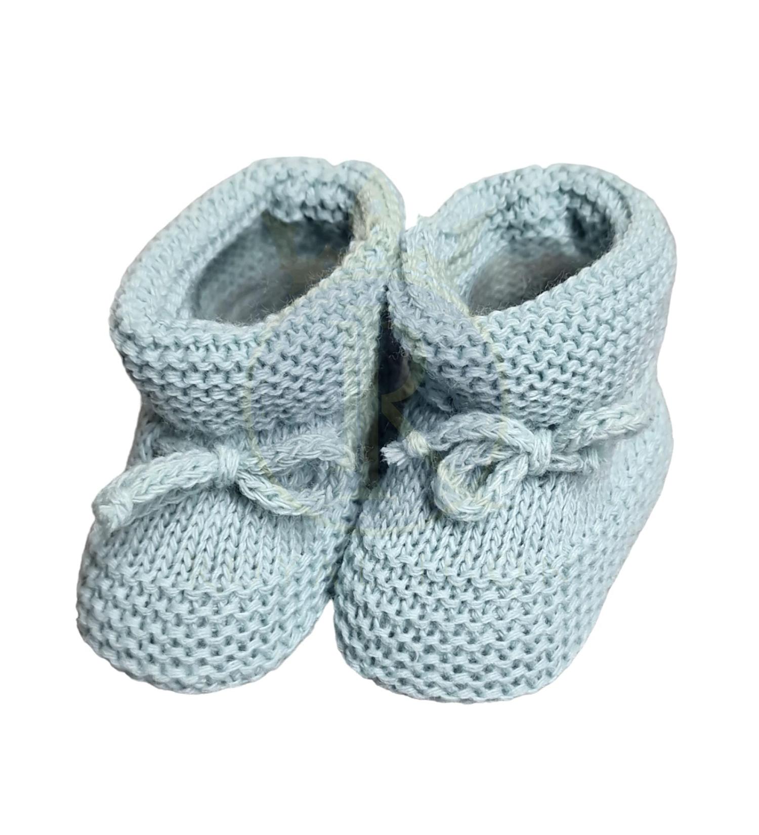 Royal Icon Baby Booties 0-3 Months - Baby Boys Girls Booties Warm and Safe Baby Slippers - Knitted Bow Baby Boots - Newborn Bootees for Babies Ri359 0 Months Sage Green Ri359