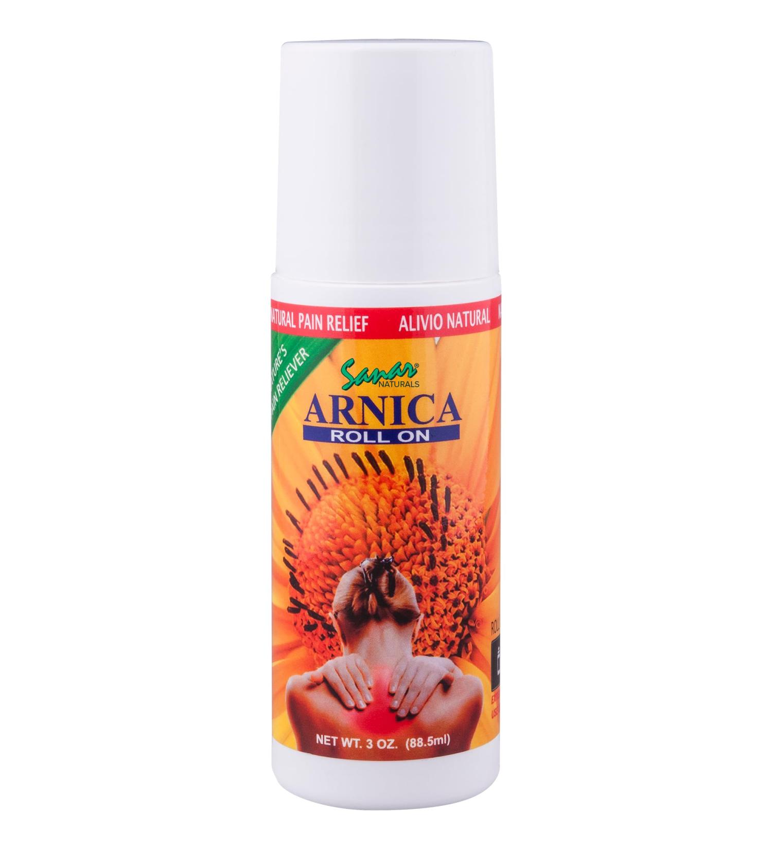 Sanar Naturals Arnica Roll On 3 oz - Fast Relief for Joint Muscle & Back Pain with Menthol & Camphor - Non-Greasy Pain Relief Solution - Buy Online on GoSupps.com