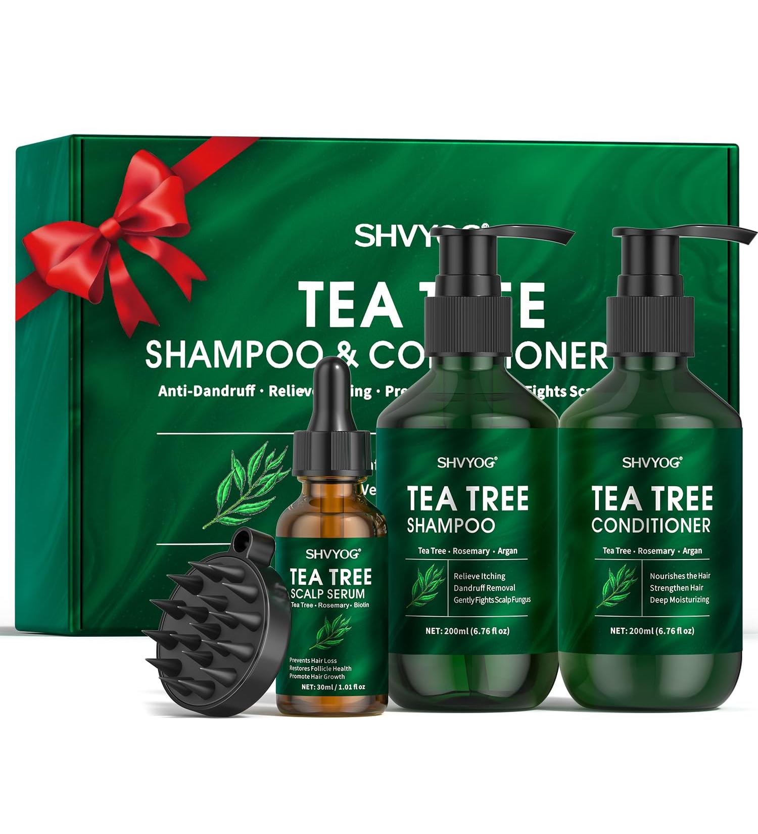 Coffret Shampoing et Apr s-Shampoing L'arbre Th Antifongique Apaise les D mangeaisons et Les Pellicules Pr vient la Chute des Cheveux Lot de 3 Pi ces pour Hommes et Femmes 200ml*2+30ml - Buy Online on GoSupps.com