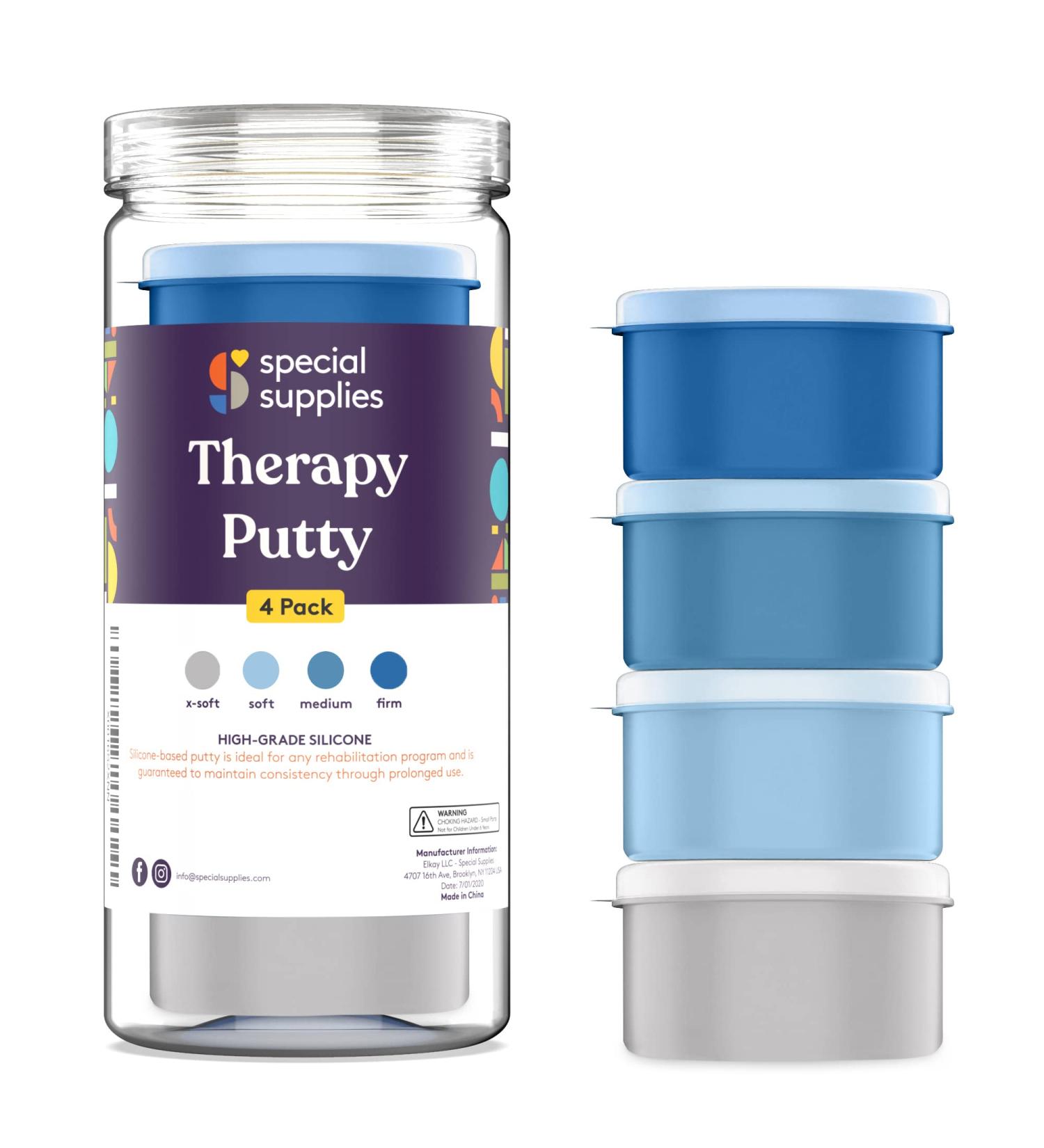 Special Supplies Therapy Putty Kit - Resistive Hand Exercise Stress Relief for Kids & Adults - Set of 4 Strengths 3 oz Each - Buy Online on GoSupps.com