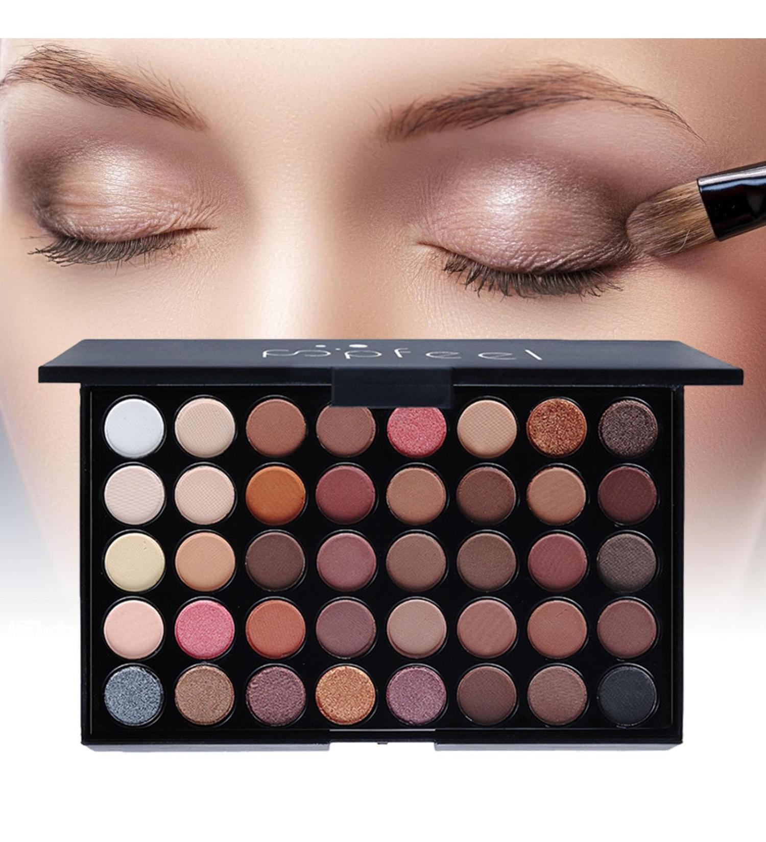 eyeshadow - 40 Colors Pearlescent Matte Eyeshadow Palette - Waterproof Natural Colors granfards palids maquillage eyeshadows Teksome - Buy Online on GoSupps.com