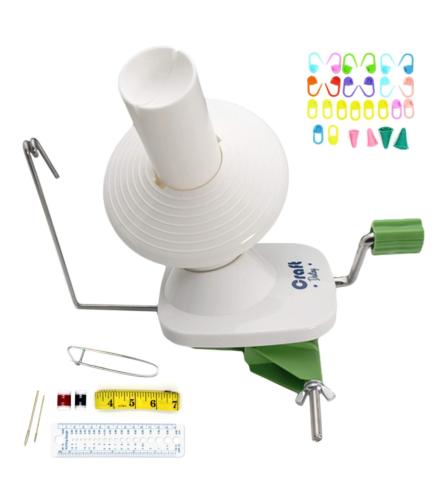 Craft Destiny Yarn Winder - Hand Operated Ball Winder 4 oz Capacity - Easy Setup & Use - Sturdy Metal Handle - Tabletop Clamp - Knitting Kit - Buy Online on GoSupps.com