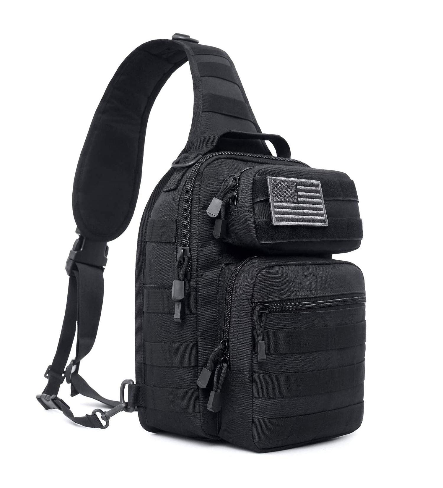 Tactical Sling Bag Pack - Military Assault Shoulder Backpack - Black - Buy Online on GoSupps.com