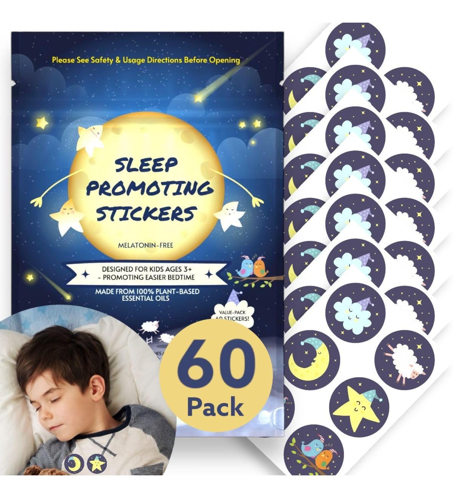 60Pcs Sleep Patches for Kids and Adults - Melatonin Free Sleep Aid with Natural Oils, Sleepy Bedtime Stickers, Zen Patch Set, Sleep Promoting Support - Buy Online on GoSupps.com