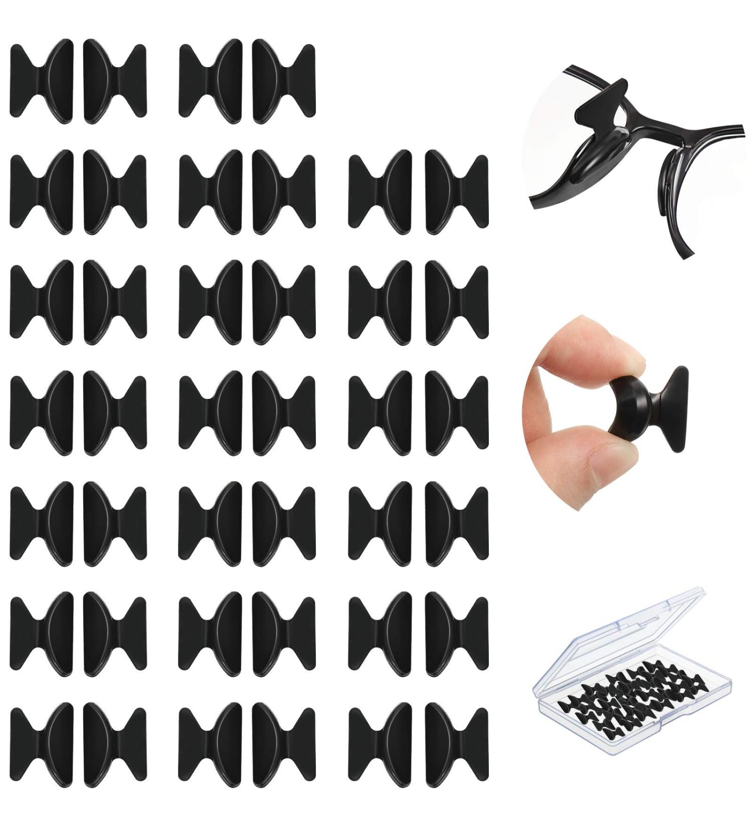 20 Pairs 2.5mm Butterfly Shape Silicone Glasses Nasal Pads - Soft Slipproof Adhesive for Comfort (Black) - Buy Online on GoSupps.com
