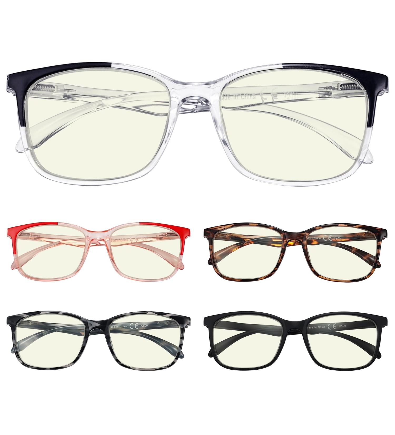 Eyekepper 5 Pack Reading Glasses - Large Frame Blue Light Blocker for Men & Women - 2.5x Strength - Buy Online on GoSupps.com