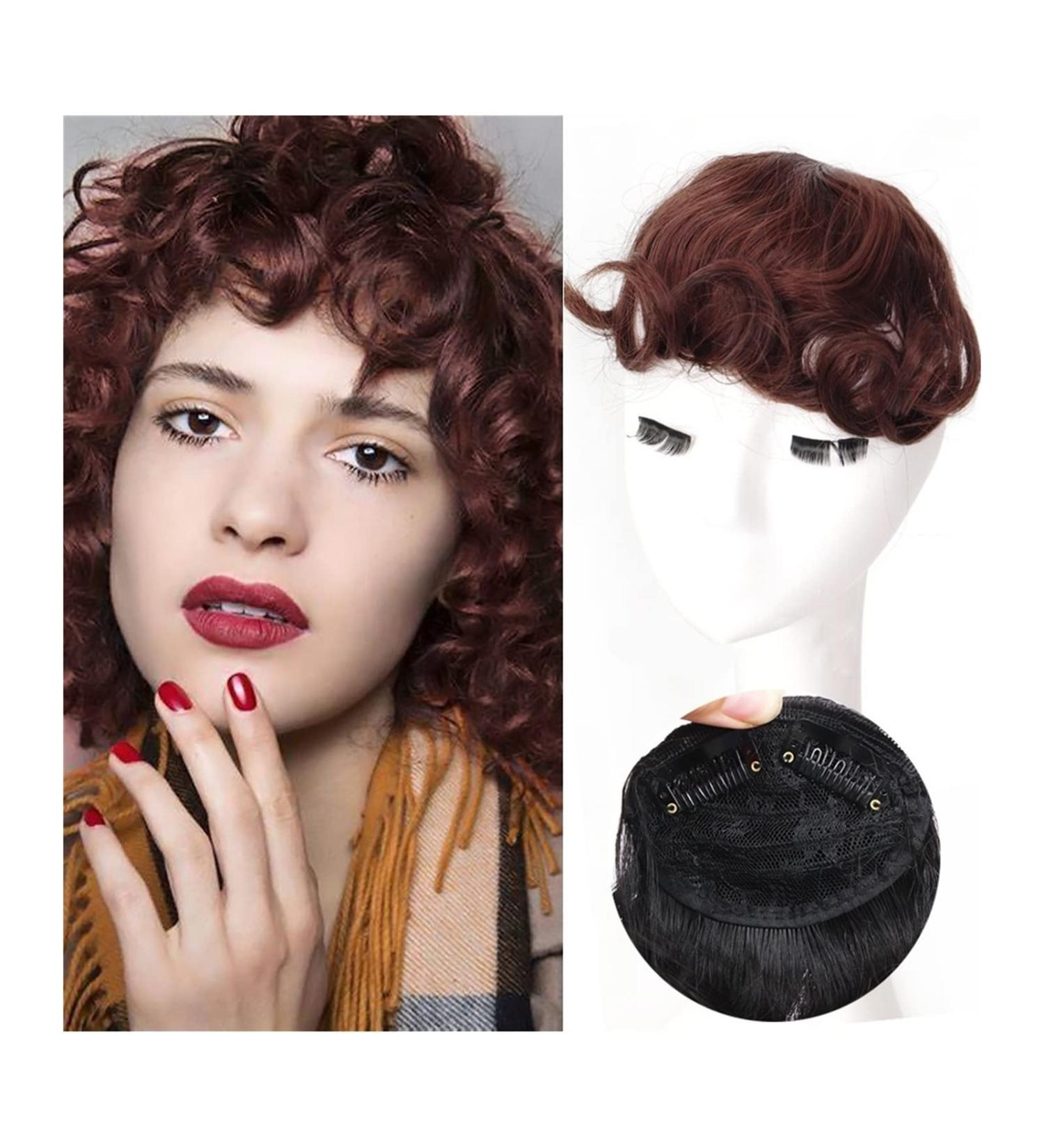 Bangs Hair Clip Clip in Bangs Messy Curly Short Bangs Clip in Bangs Hair Extension Synthetic Front Curly Bangs Hairpieces Heat Resistant Natural False Hair Piece for Women Girls Bangs Clip in Hair (C 2-33 - Buy Online on GoSupps.com