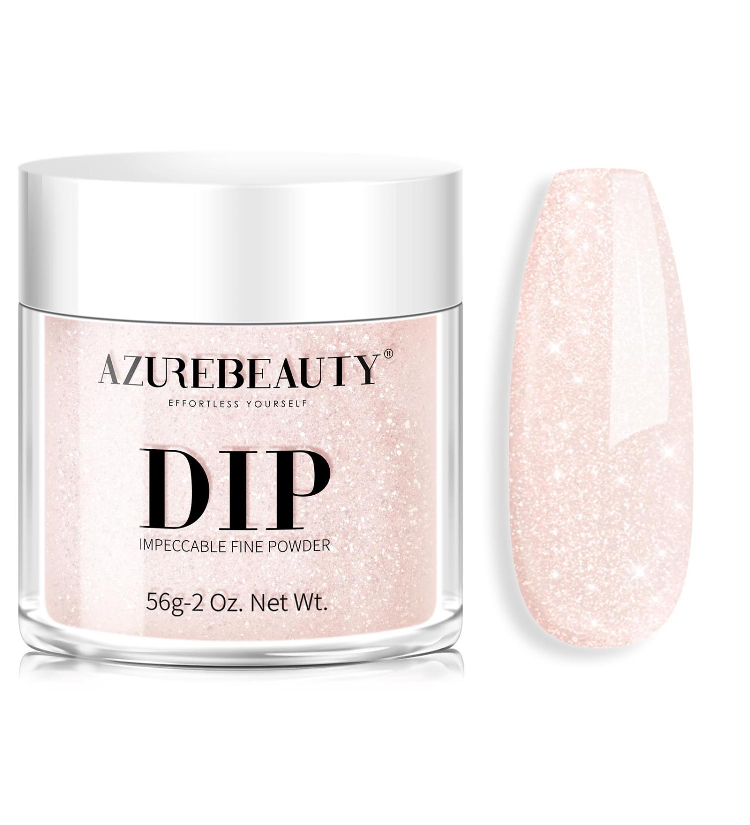 AZUREBEAUTY Dip Powder - Peachy Pink Shimmer 2Oz | Sparkling Rose Pink Glitter for Nail Art & DIY Manicure | Perfect Salon Gift - Buy Online on GoSupps.com