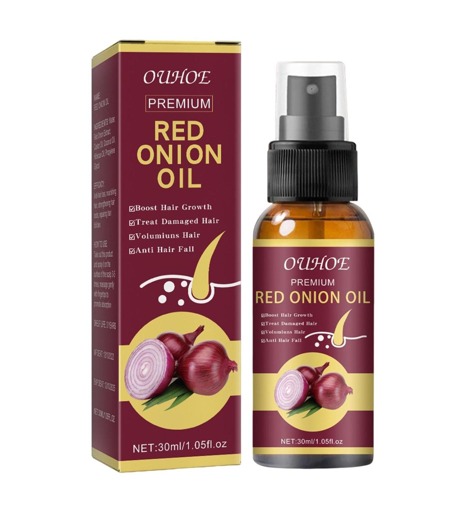 Onion Hair Thickening Spray - 30ml Onion Oil Hair Anti Loss Spray | Red Onion Hair Oil For Hair Regrowth Strengthening Hair Roots And Follicles | Pure Onion Oil Spray For Hair Thickening - Buy Online on GoSupps.com
