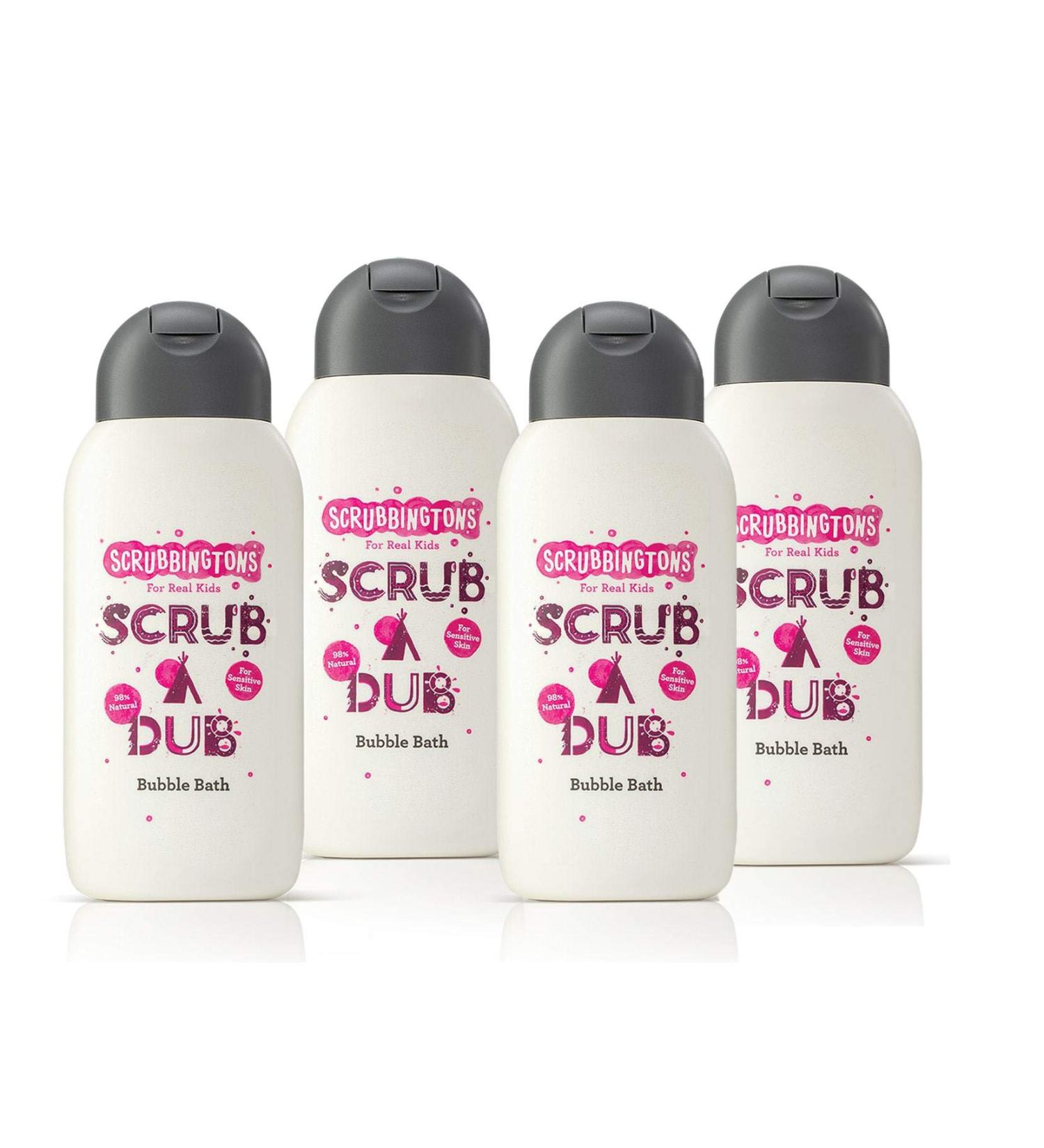 Scrubbington Scrub A Dub Cotton Soft Bubble Bath for Kids - Aloe Vera & Cotton Extract | 4 x 250ml - Perfect for Sensitive Skin | International Shipping - Buy Online on GoSupps.com