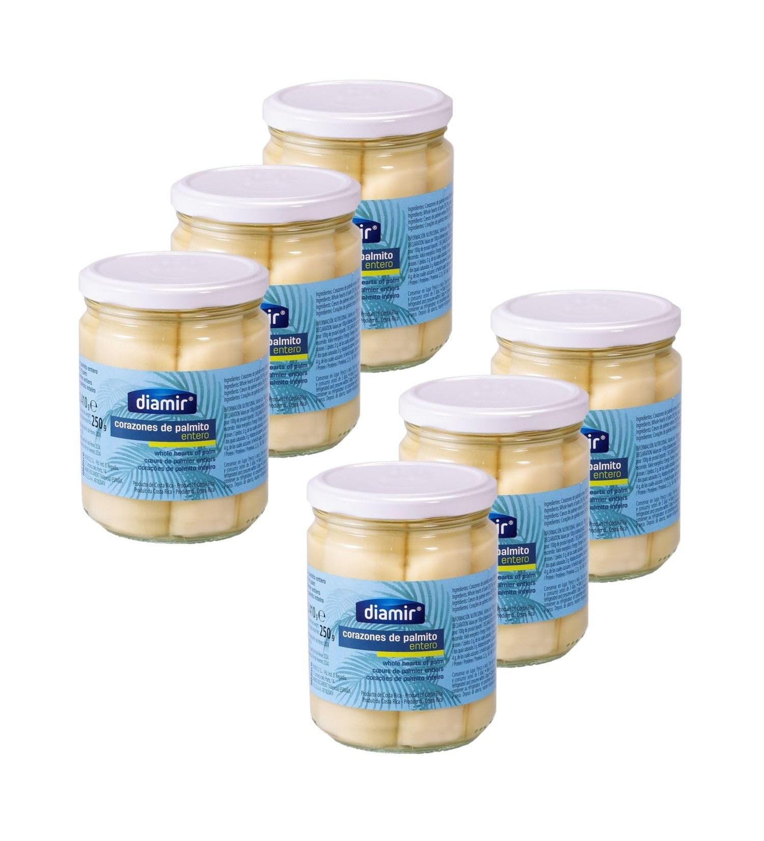Lot 6x Whole Palm Hearts - Jar 410g