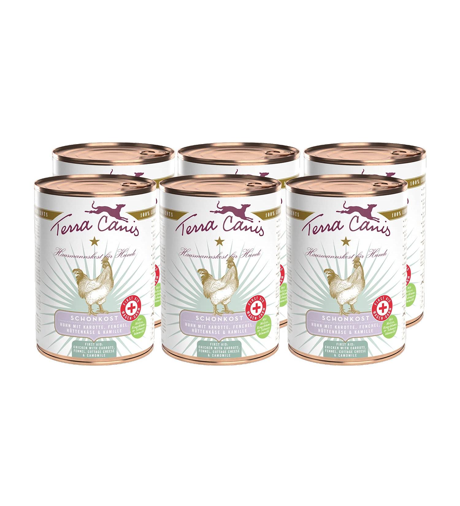 Terra Canis Huhn Carrot & Fennel - Premium Gastrointestinal Aid 6x400g | Allergen Grain & Gluten-Free Diet Supplement - Buy Online on GoSupps.com