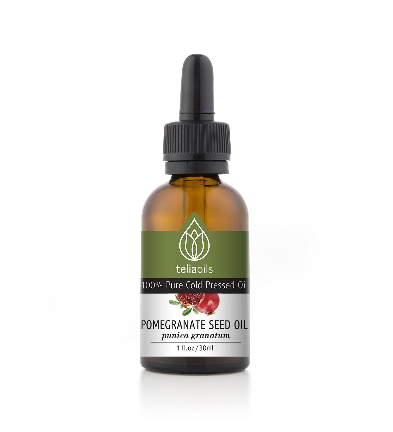 Teliaoils 1 Fl Oz Pomegranate Seed Oil Cold Pressed - 100% Pure Unrefined Extra Virgin. Food Grade