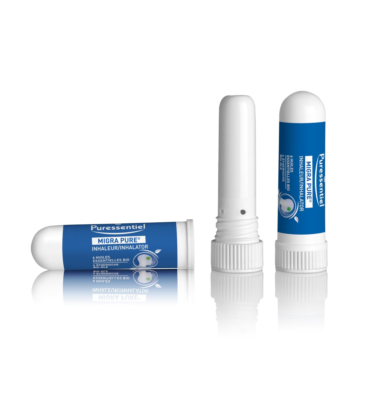 Migrapure Headache Inhalator - Natural Relief with Essential Oils | Organic Peppermint & Lavender | Purestiel | 1ml | For Ages 7+ - International Shipping - Buy Online on GoSupps.com