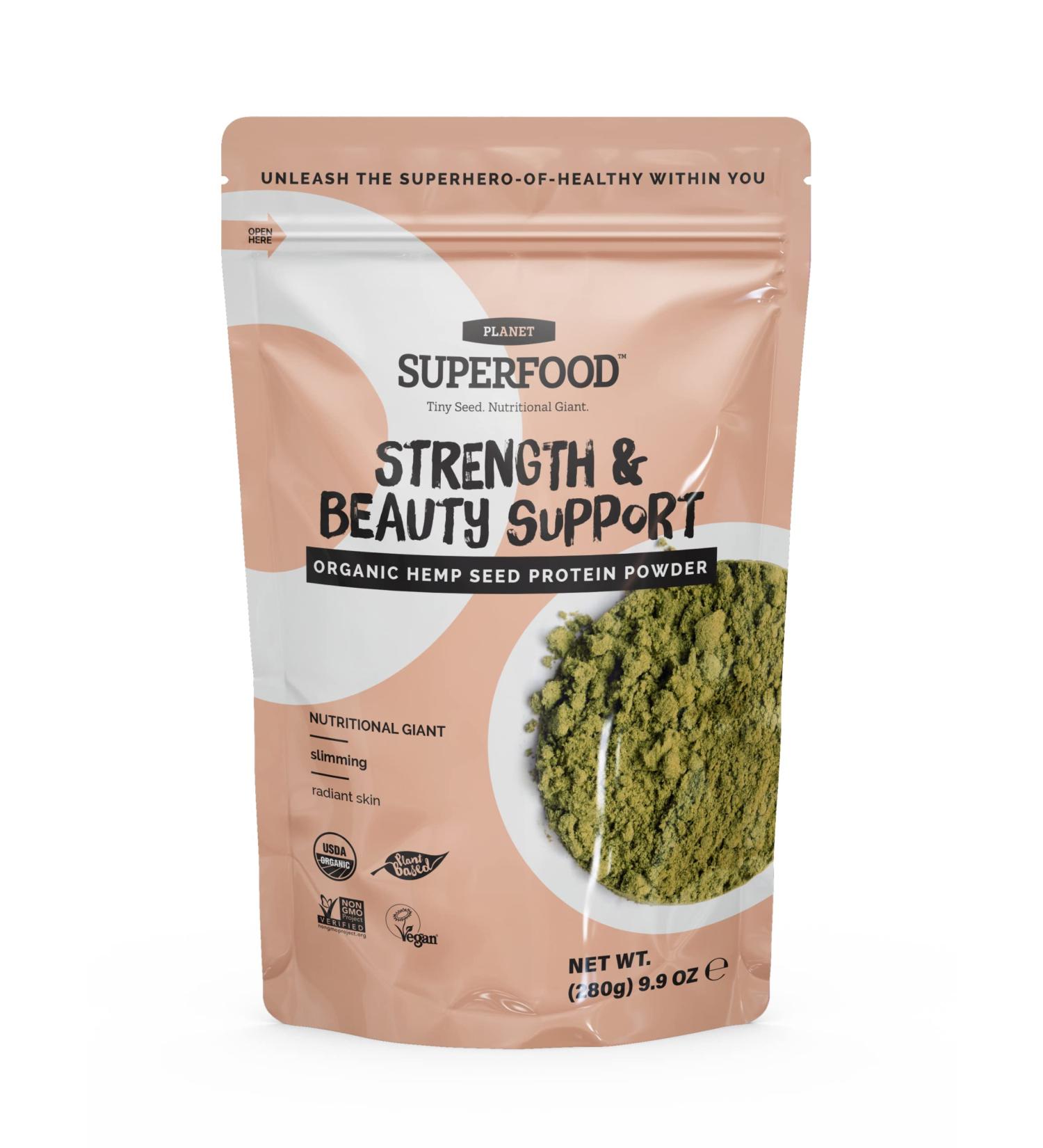 Organic Hemp Protein Powder for Smoothies & Shakes - Vegan Omega Superfood - 280g Unflavoured Pack - Buy Online on GoSupps.com