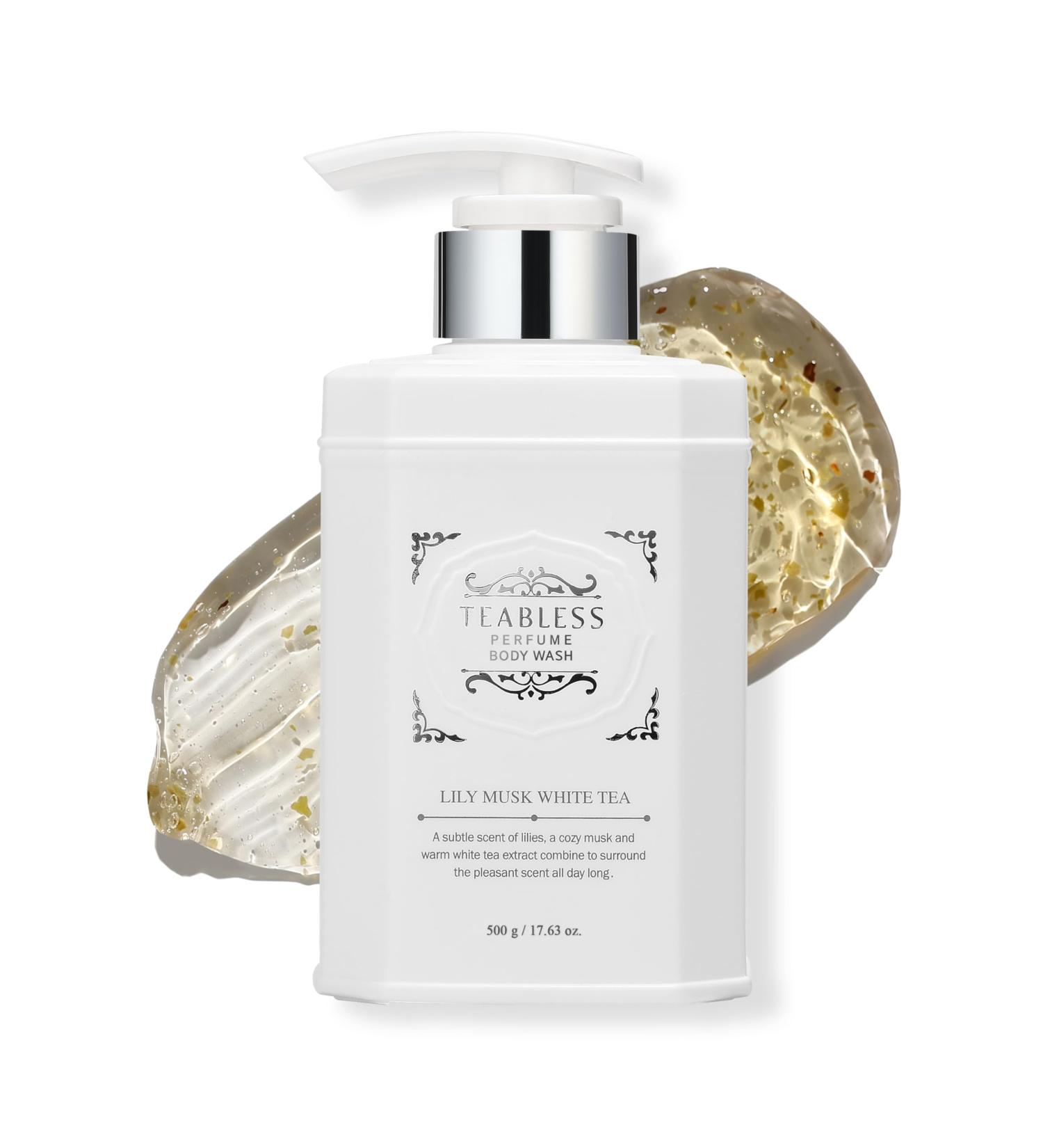 TEABLESS Lily Musk White Tea Perfumed Body Wash Hydrating Vegan Body Cleanser for Sensitive Skin | Gentle Moisturizing Non-Sticky Floral Musk Scent Mild Scrub | Korean Skin Care - Buy Online on GoSupps.com
