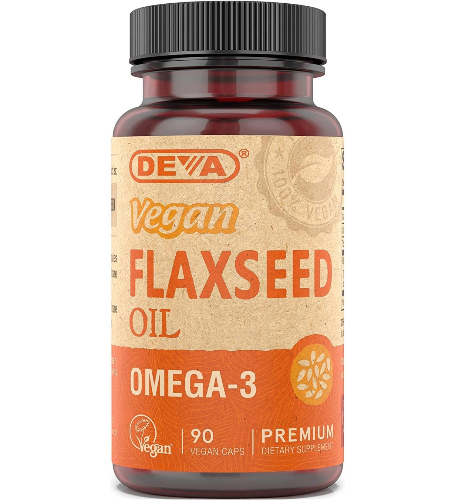 Deva Vegan Vitamins Flax Seed Oil 500 MG Vegan 90 Vcap (4 pack) - Buy Online on GoSupps.com