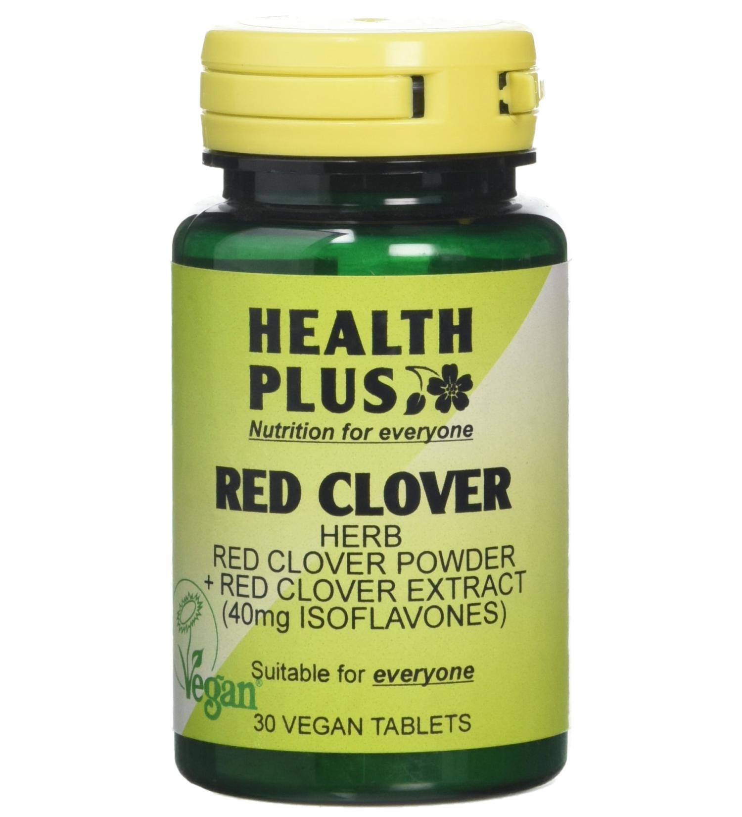 Health Plus Red Clover Supplement - 40mg Isoflavones for Women's Health - 30 Tablets - Buy Online on GoSupps.com