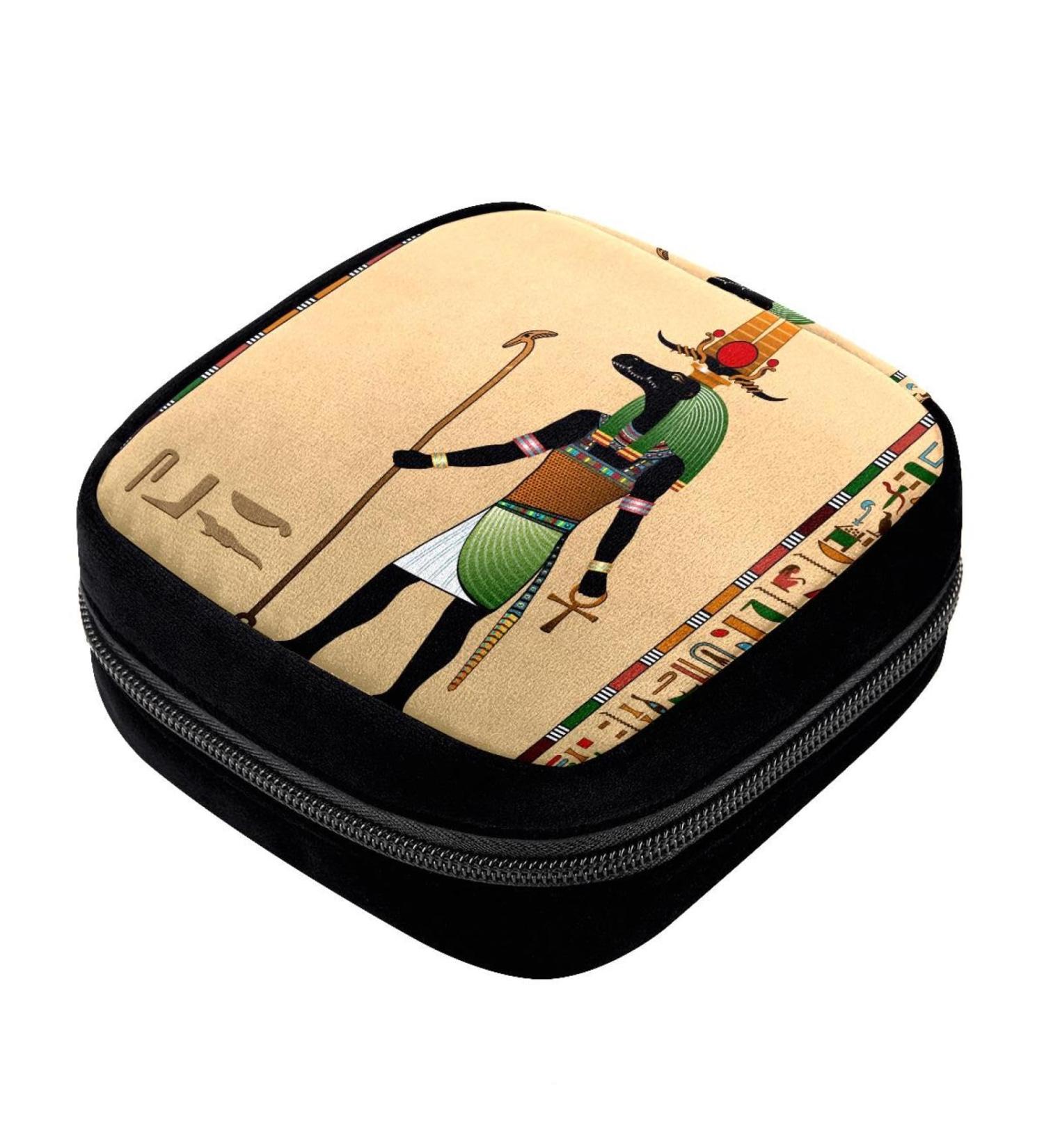 GIAPB Period Bag - Sanitary Napkin Storage & Makeup Pouch | Egyptian Tribal Art | Color2898 - Buy Online on GoSupps.com
